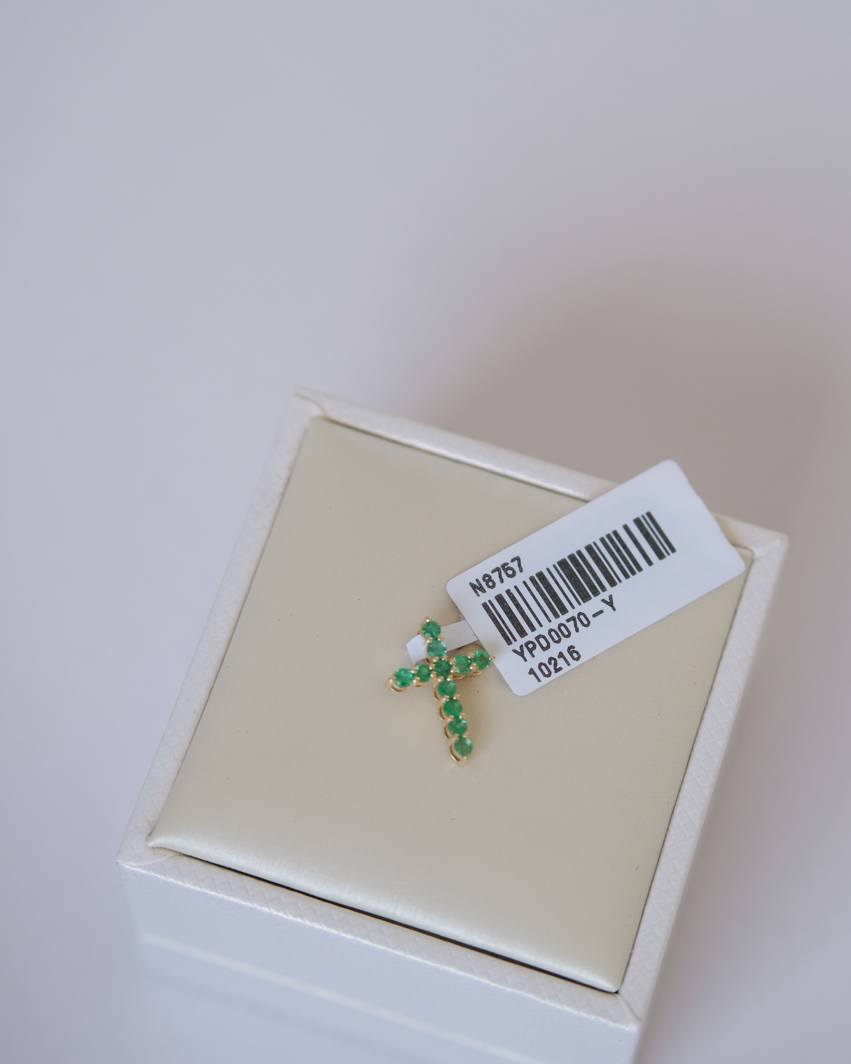 Natural Emerald Cross Pendant