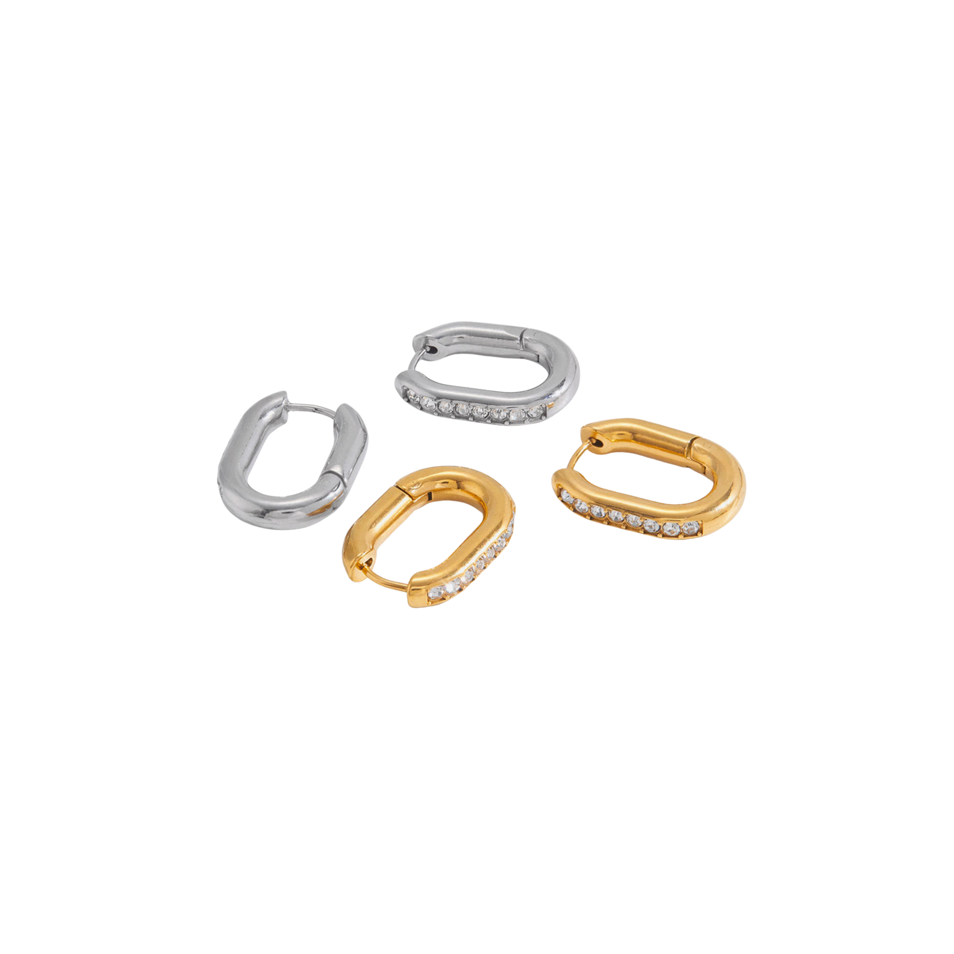 Rectangle Pave Hoop