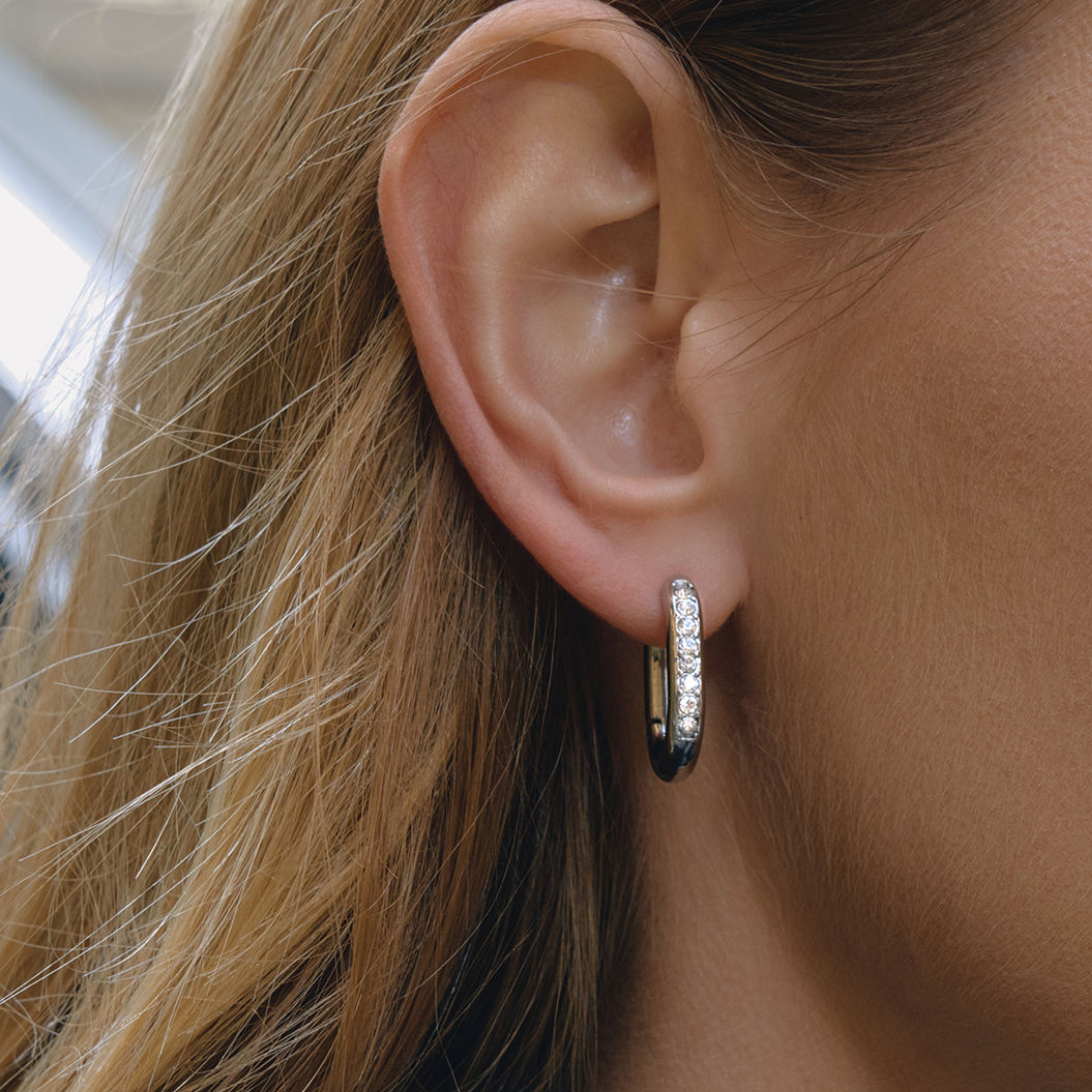 Preorder:Rectangular Pave Hoop