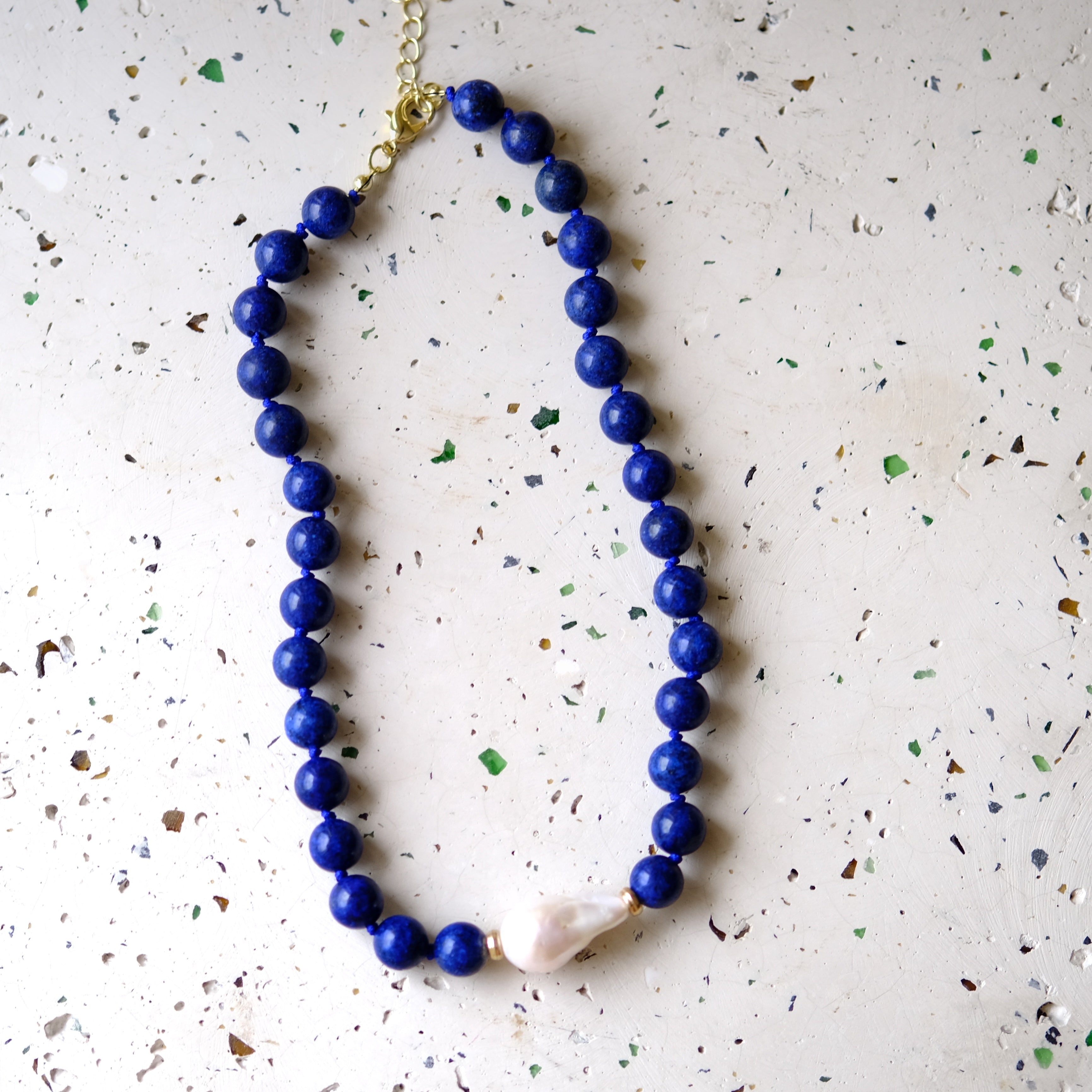 Lapis Lazuli and Freshwater Pearl