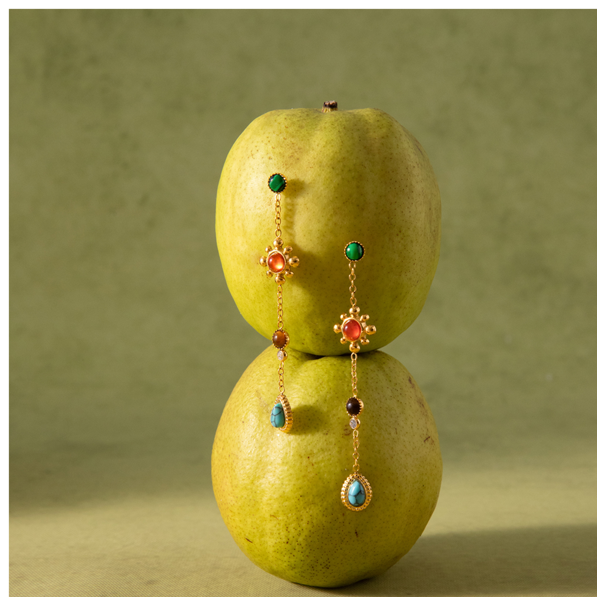 Pre-Order: Gemstone Flower Chain Drops