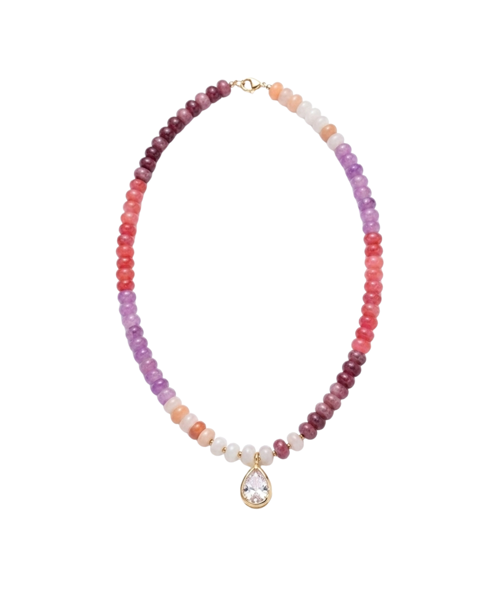 Mixed Jade and Agate Necklace with Pendant