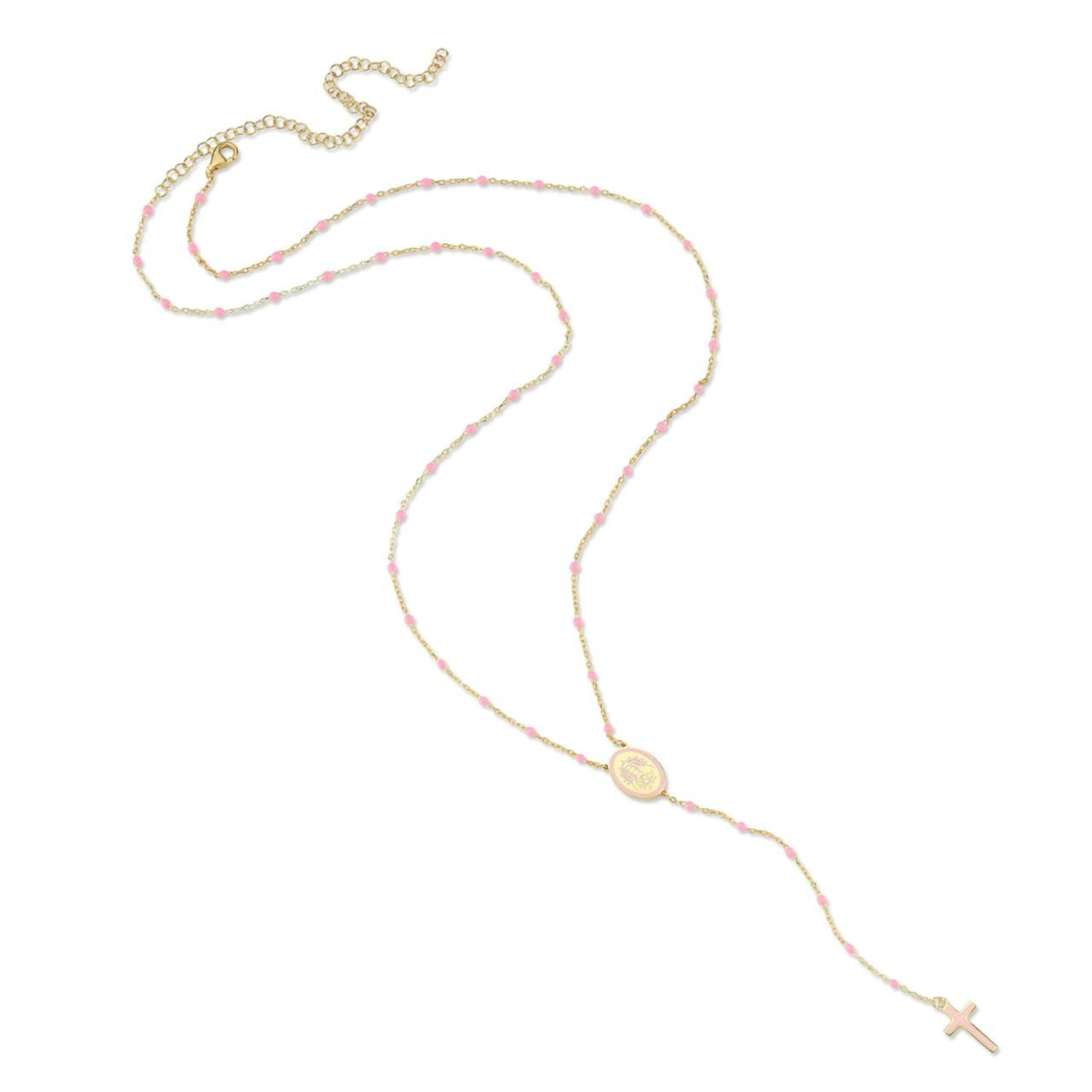 Enamel Paint Rosary Necklace