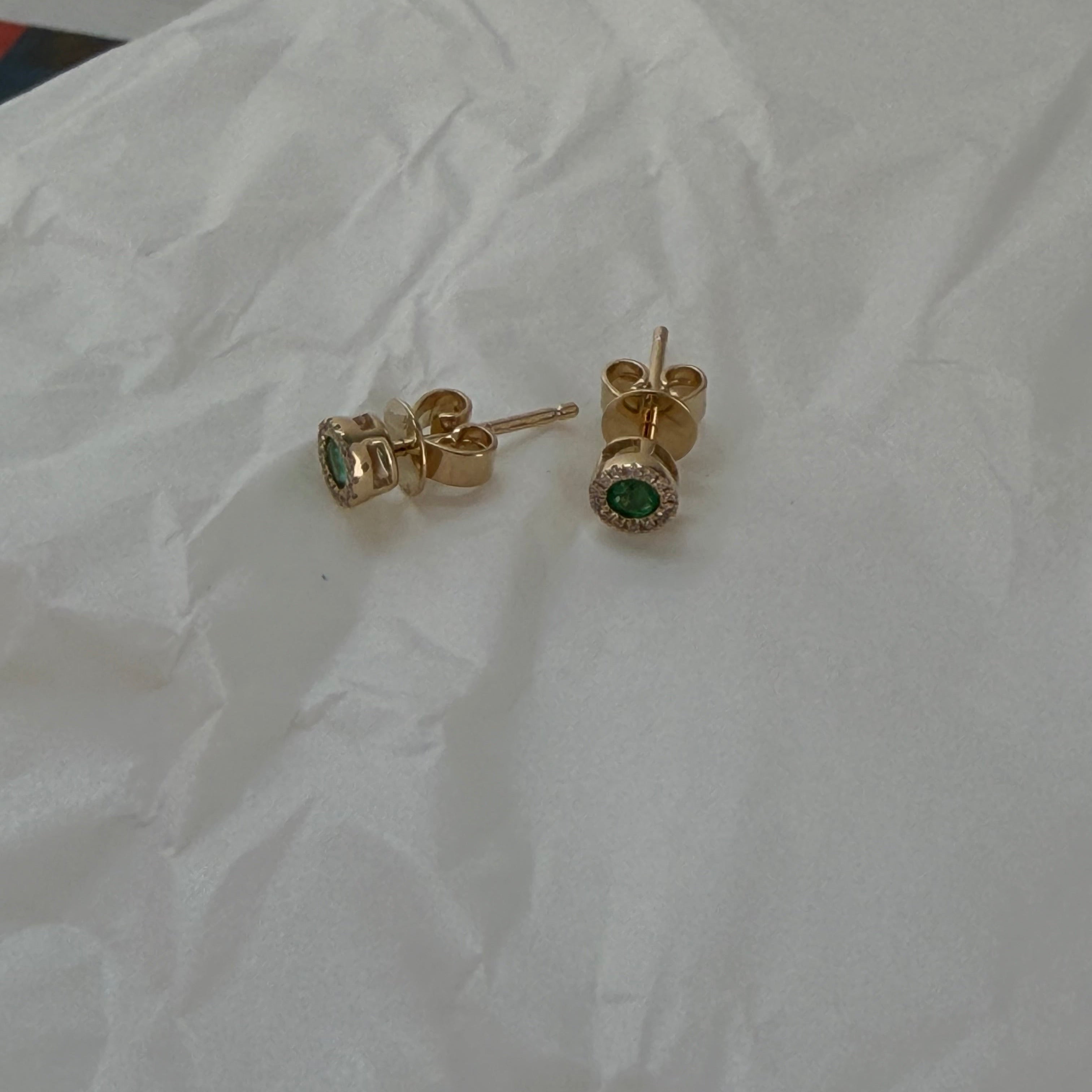 Natural Emerald Studs