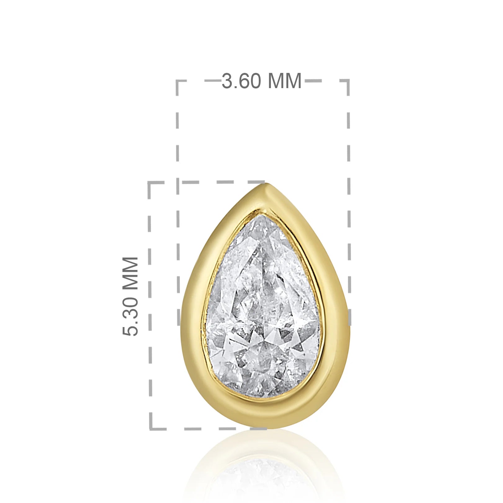 Pear Bezel Stud Earrings 0.2 ct