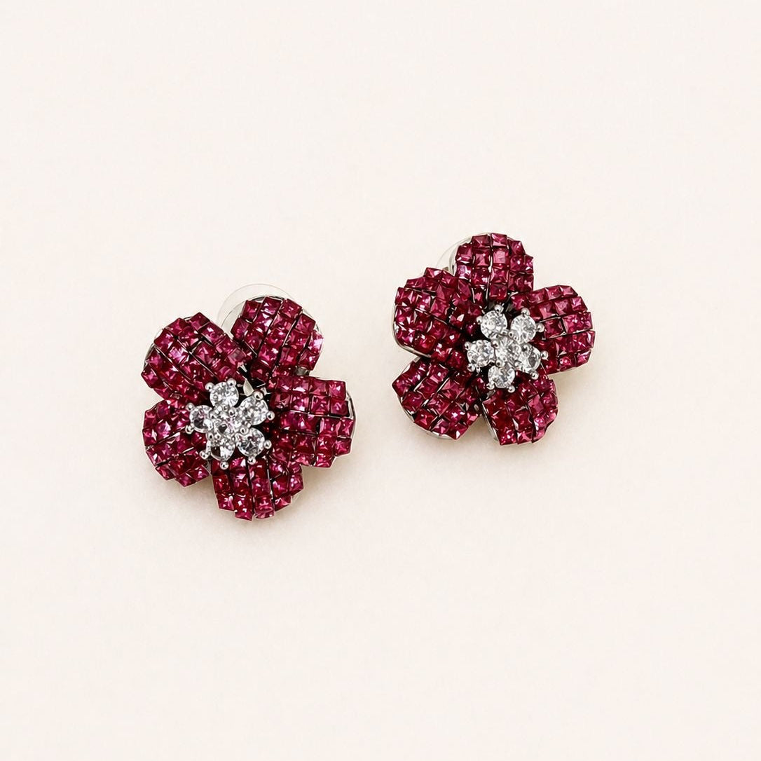 Pink Flower Stud