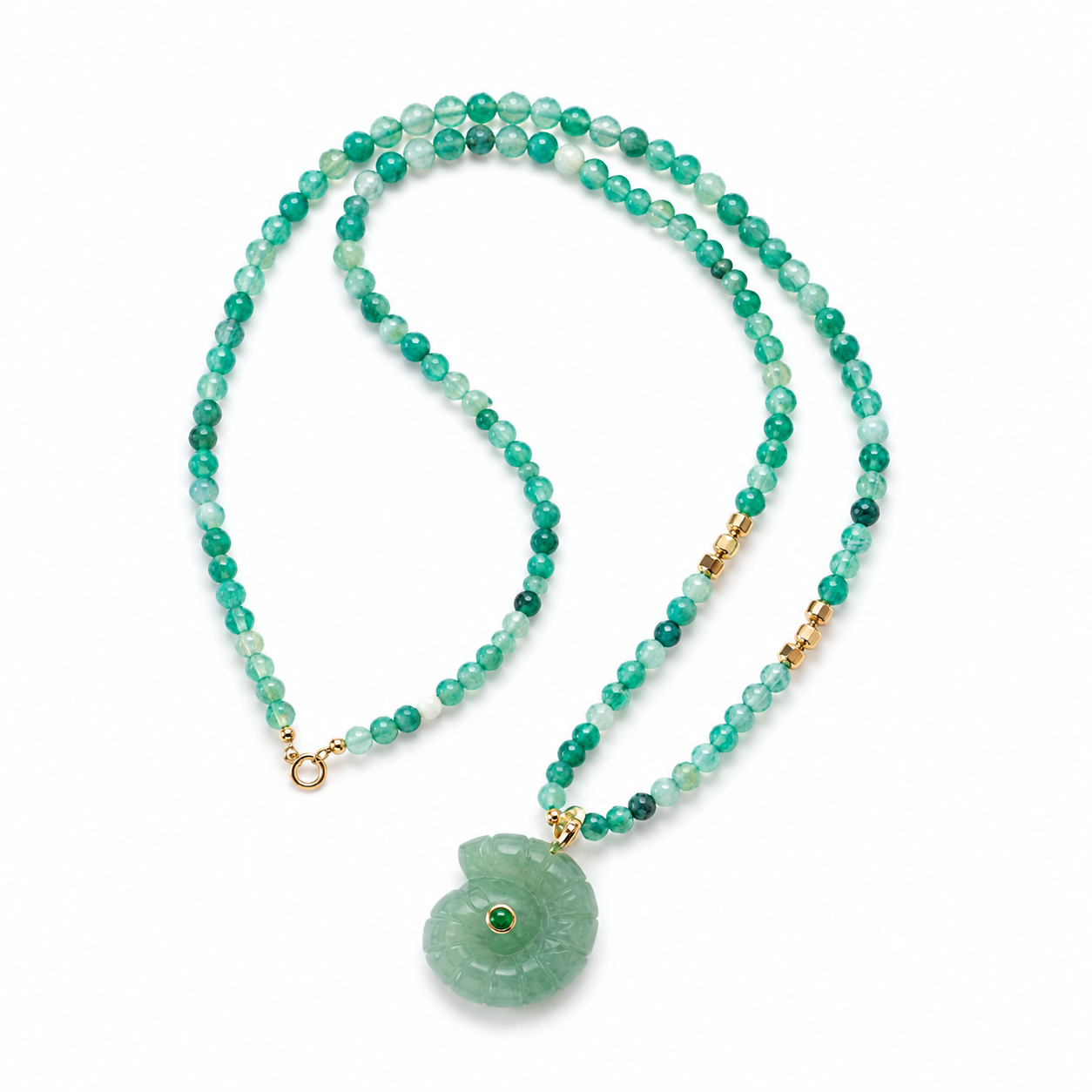 Green Natural Stone Long Chain