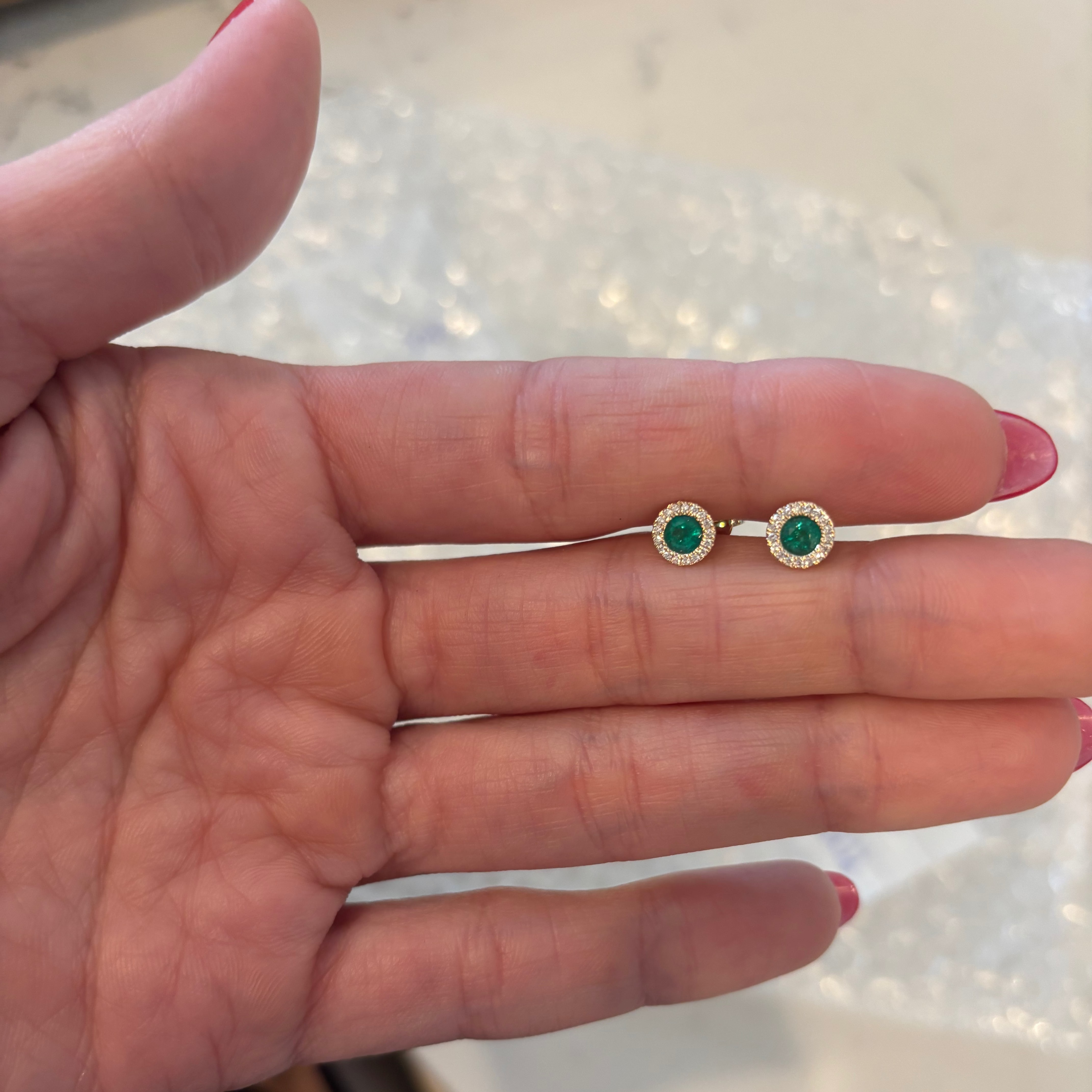 Natural Emerald Studs