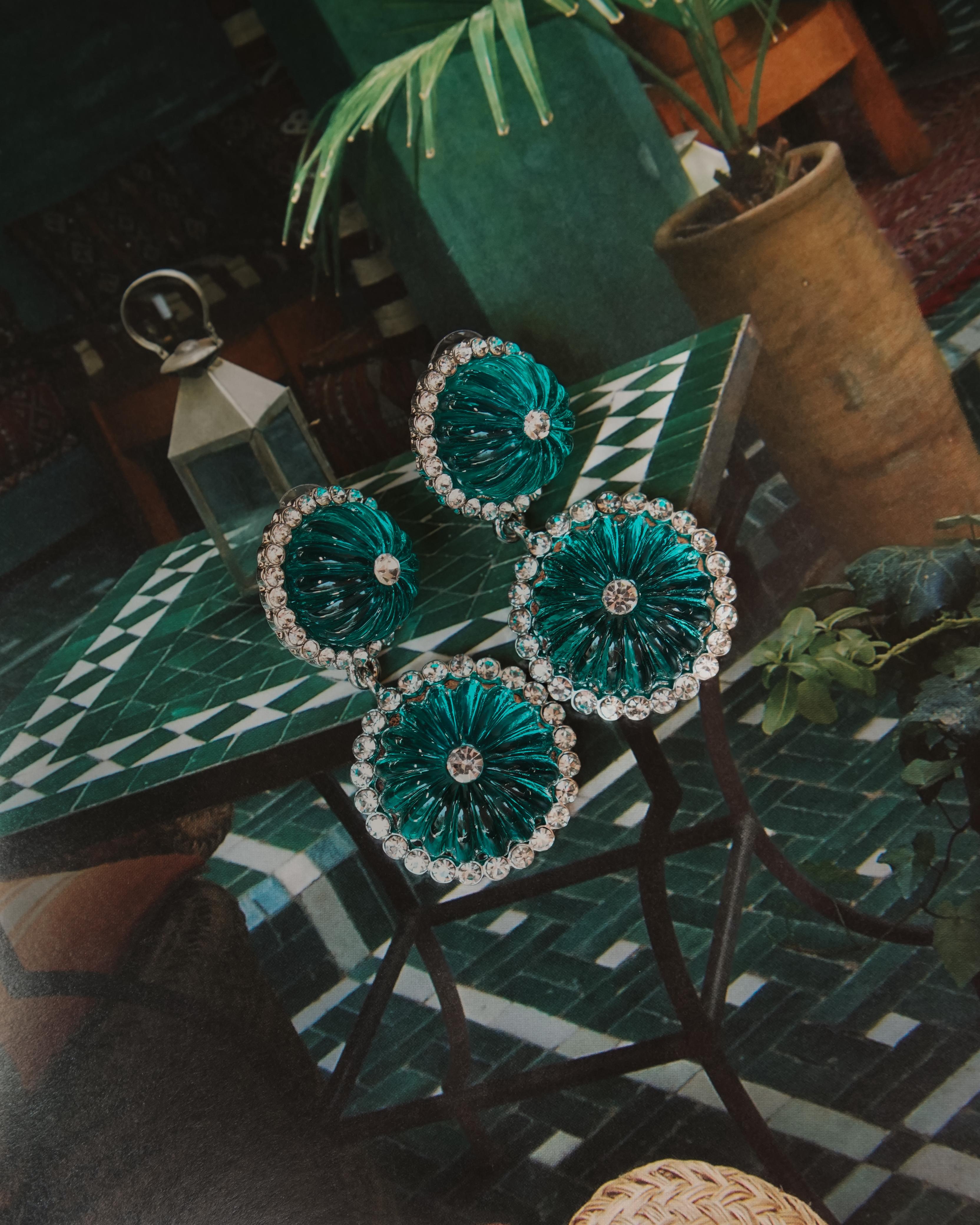 Green Alana Earrings