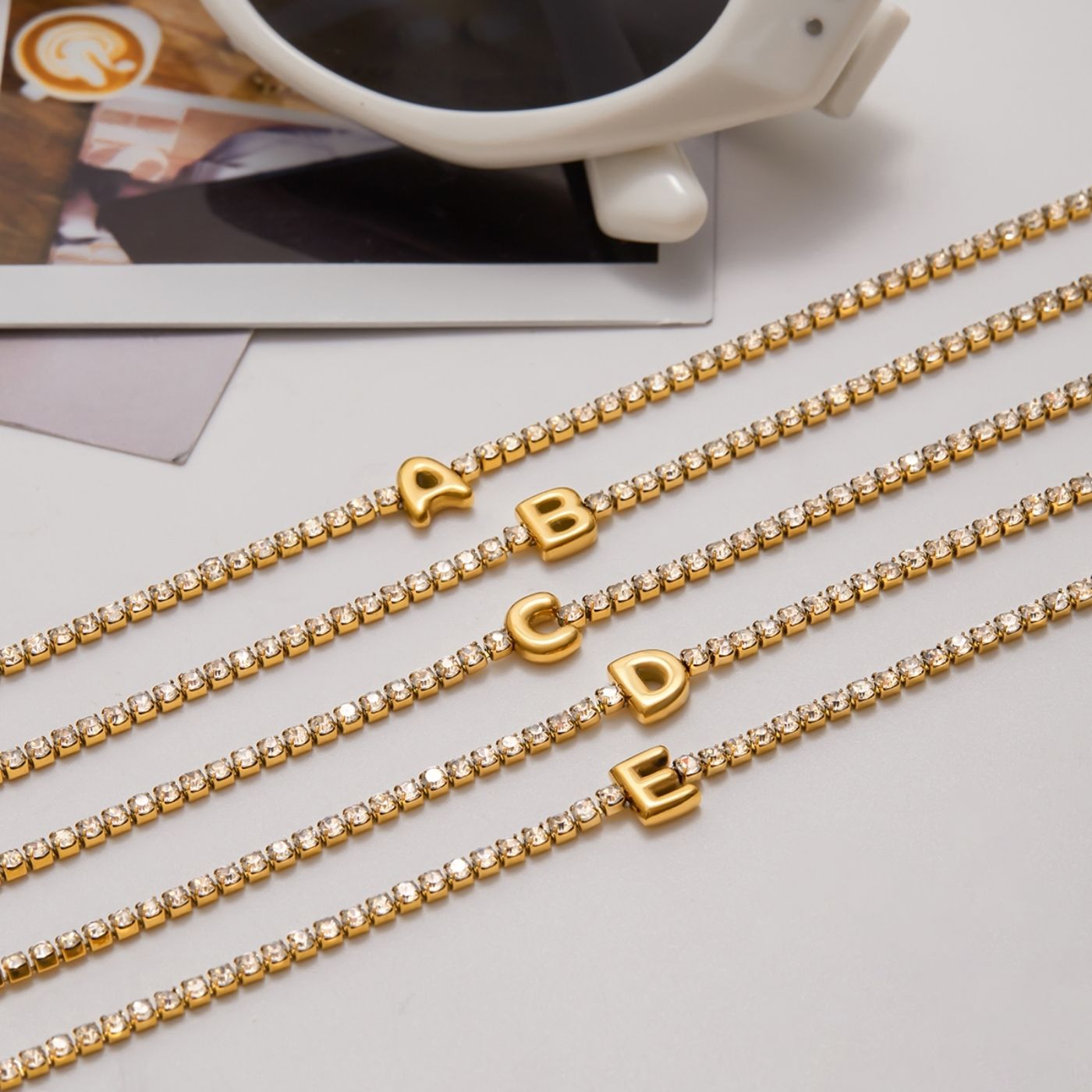 Initial tennis bracelet