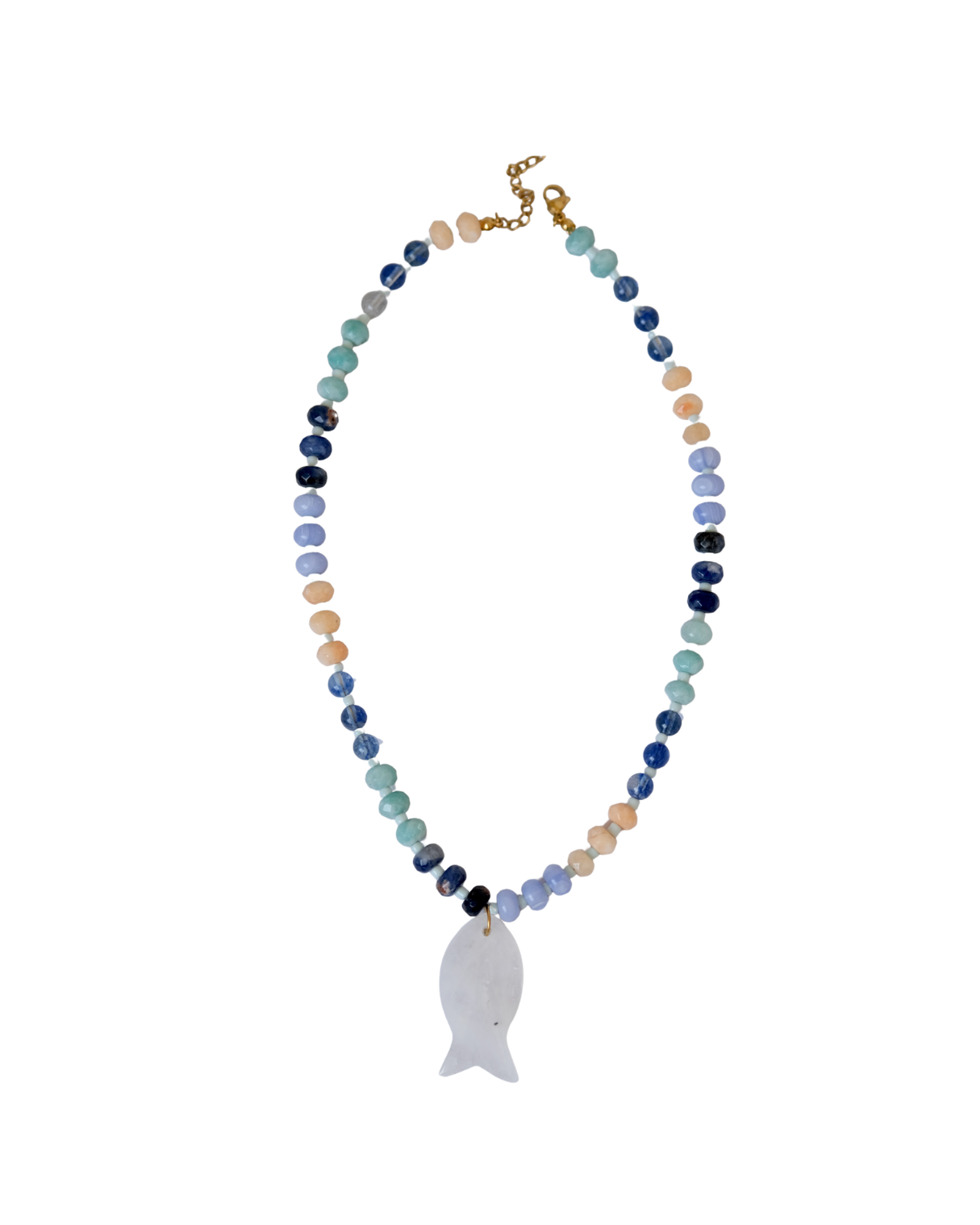 Amazonite and Fish Pendant