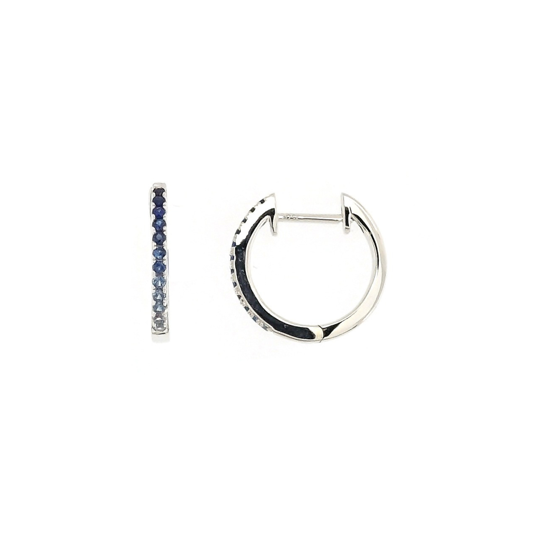 18k Blue Ombre Sapphire Hoops