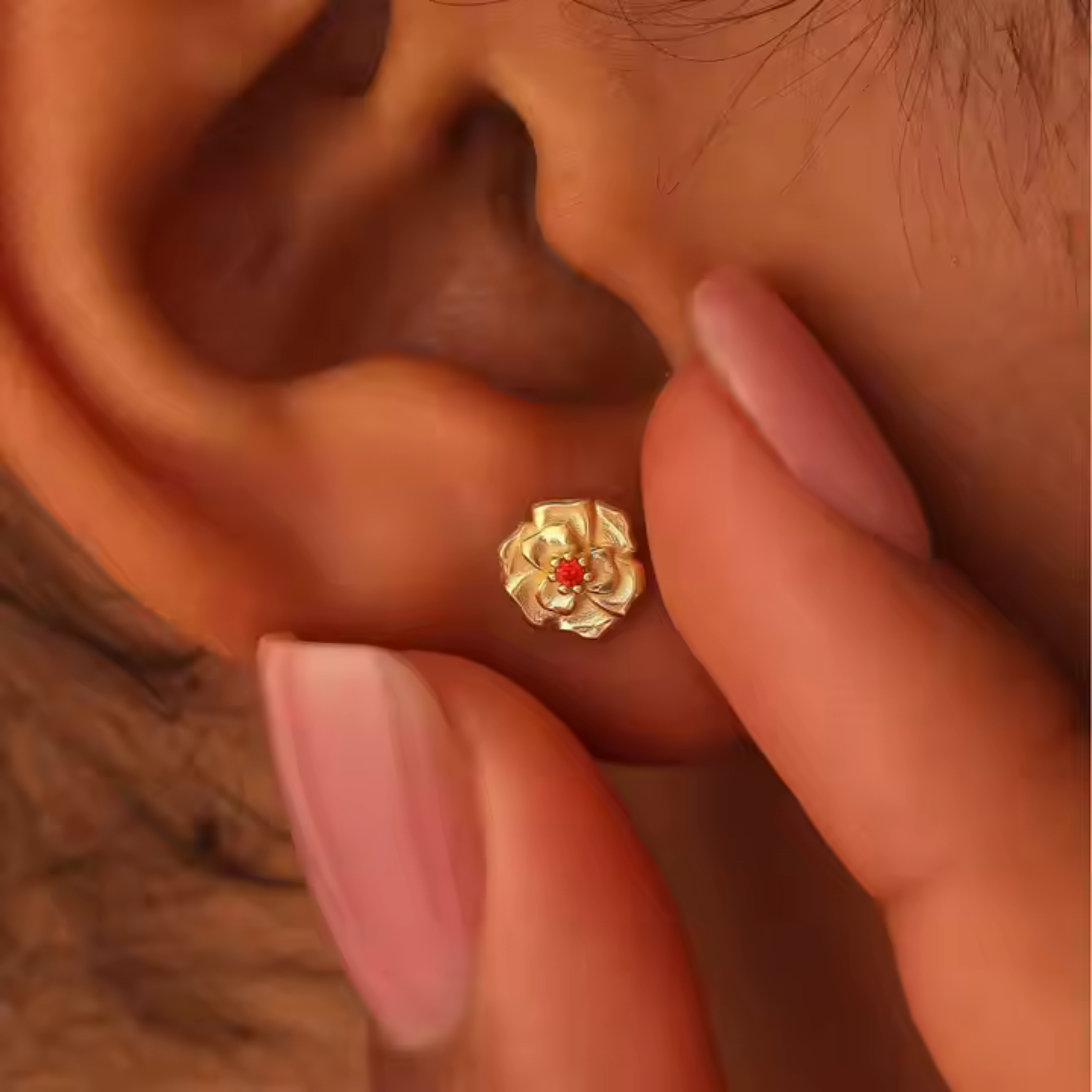Birthstone Flower studs