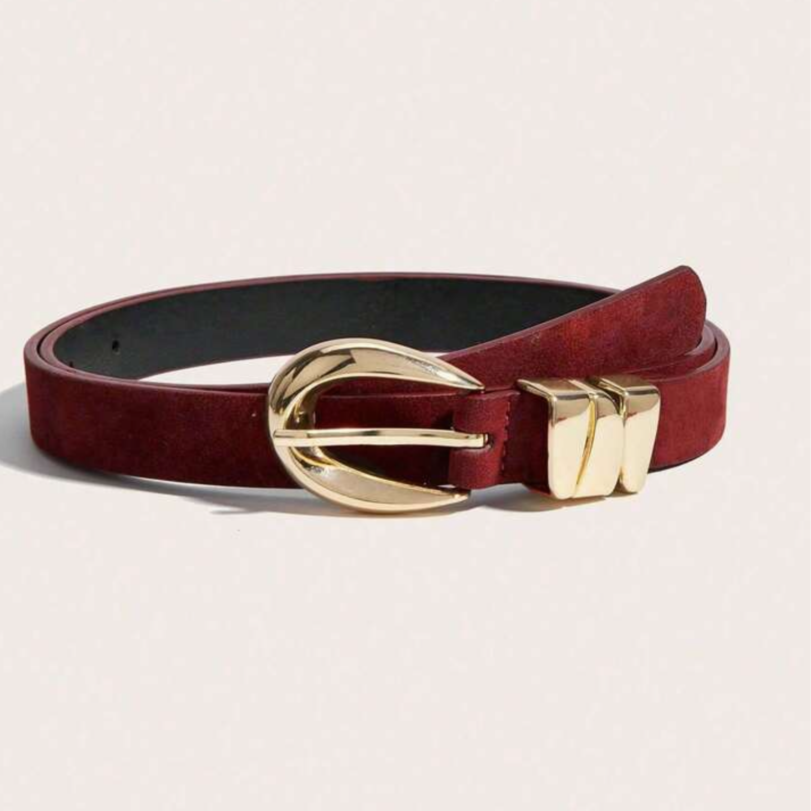 Gold Burgundy Belt