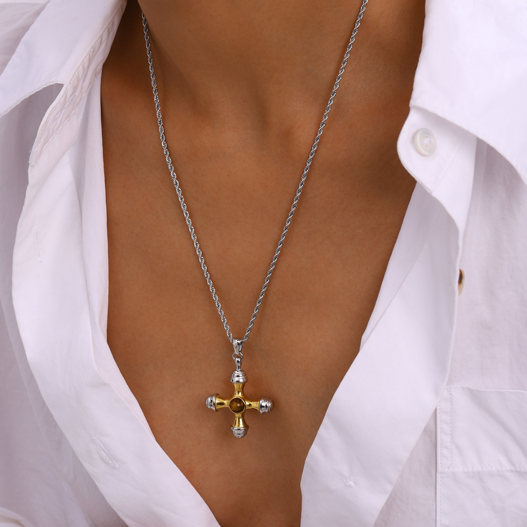 Pre-Order: Two Tone Tiger Eye Cross