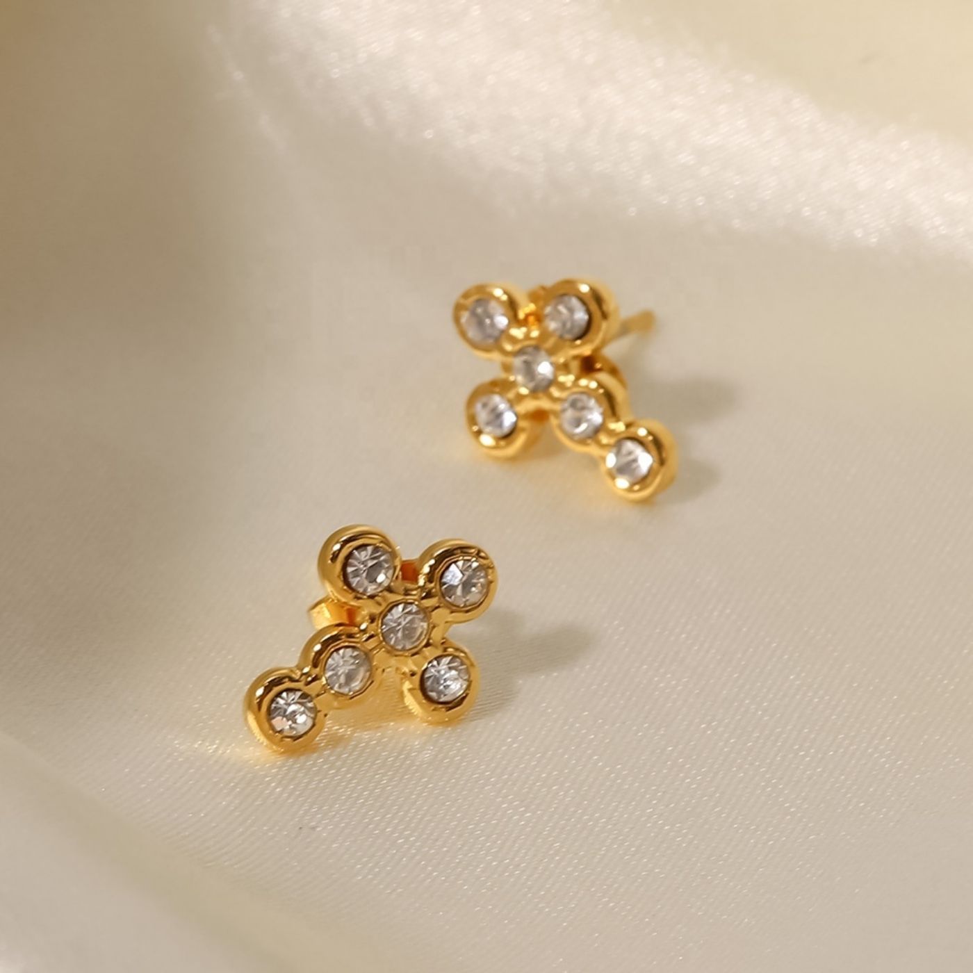 CZ Cross Studs