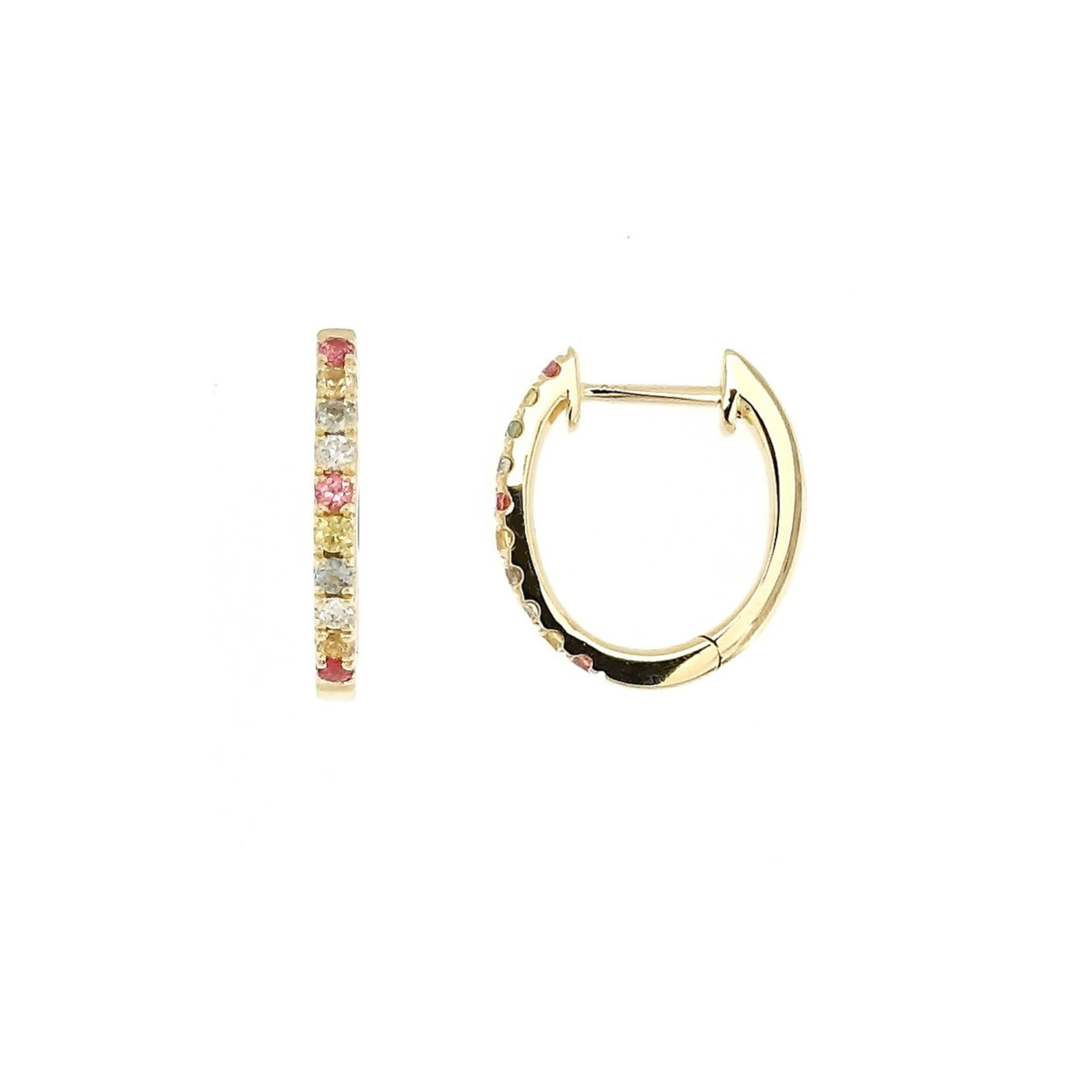 18K Champagne Sapphire Hoops