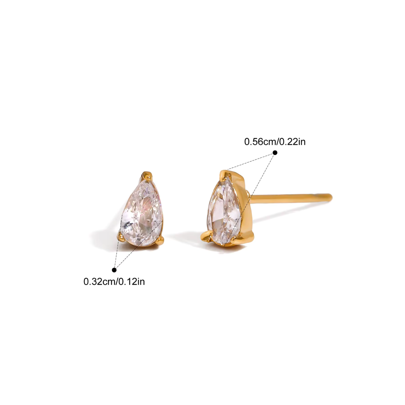 Birthstone Pear Studs