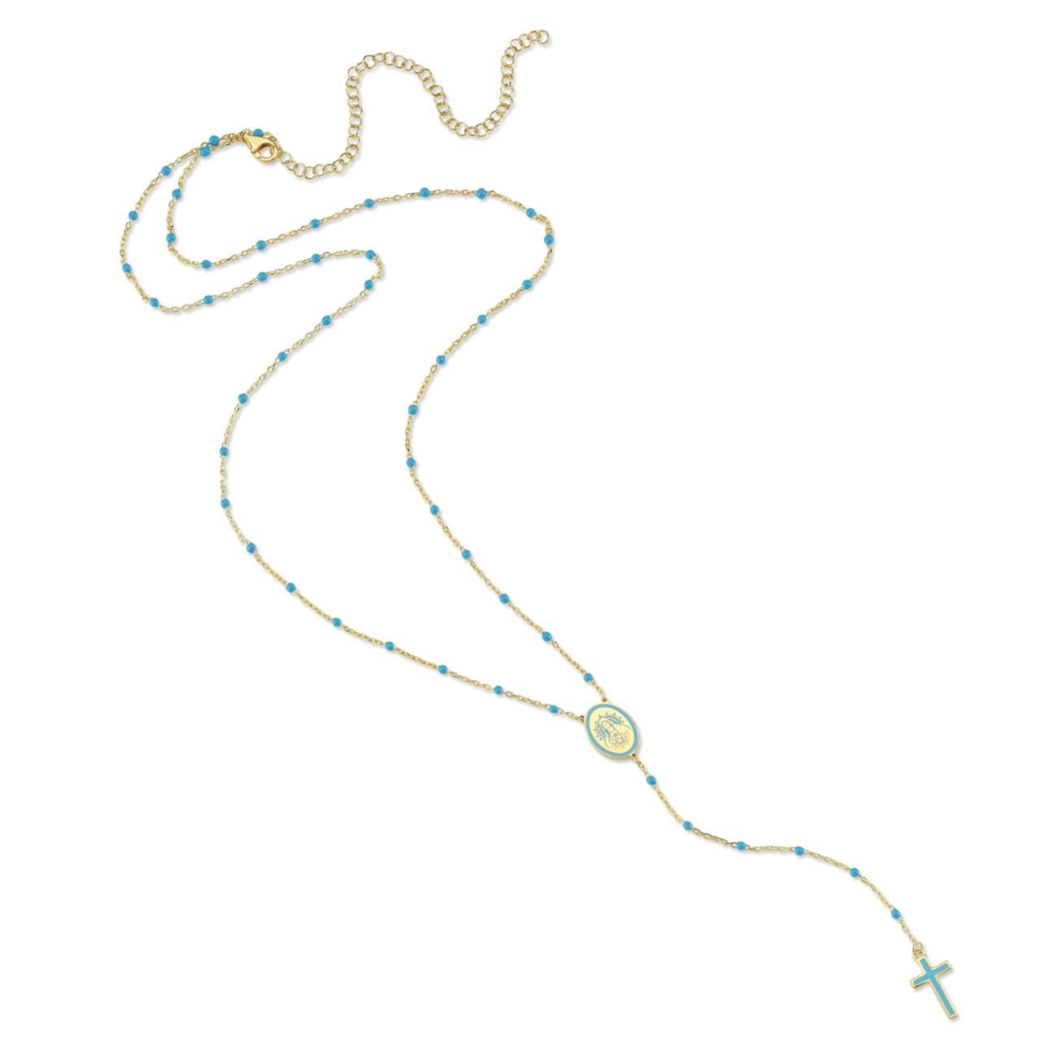 Enamel Paint Rosary Necklace