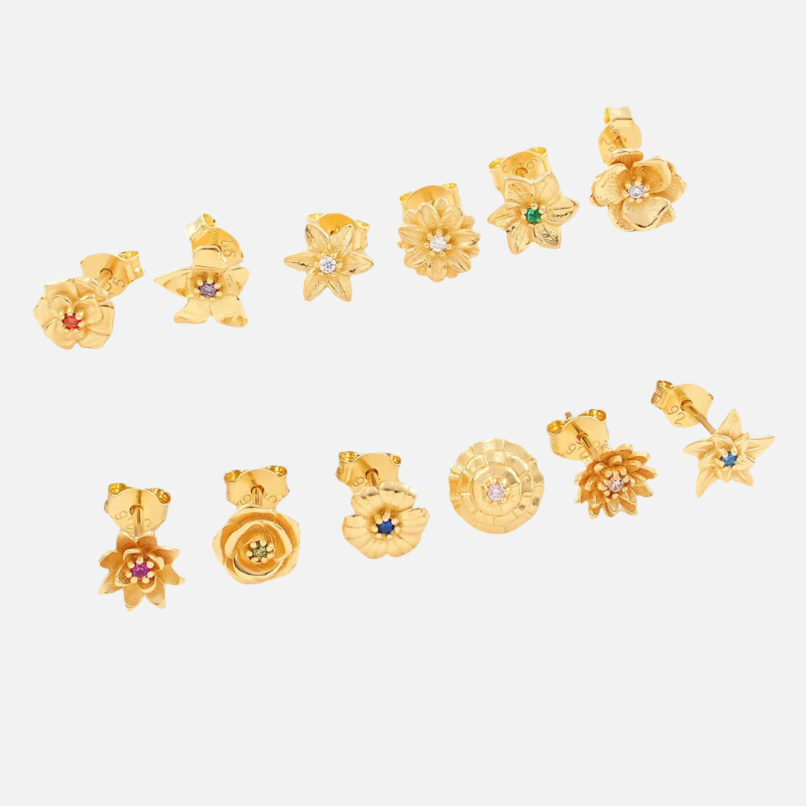 Birthstone Flower studs
