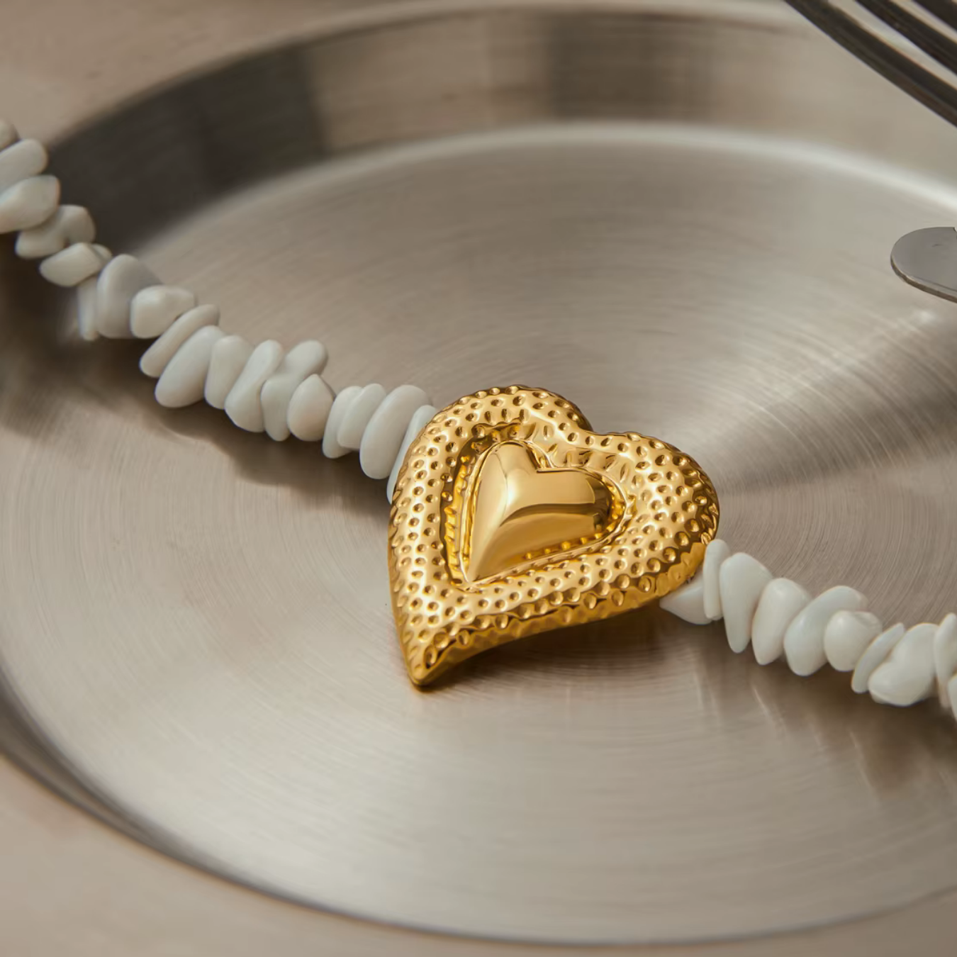 White beads Statement Necklace