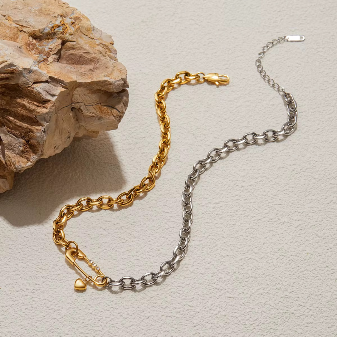 Gold babypin necklace