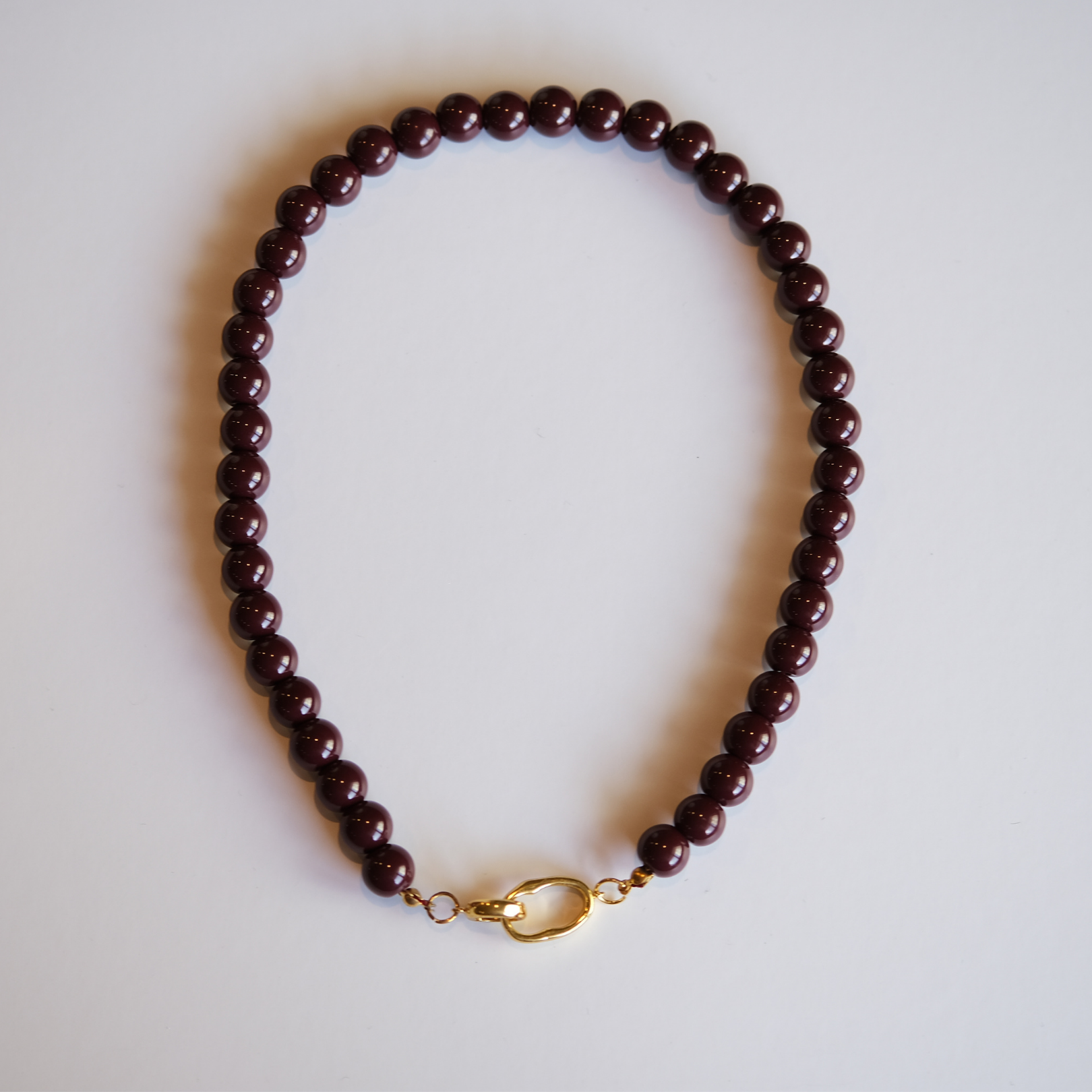 9mm Red Wine Clasp Necklace