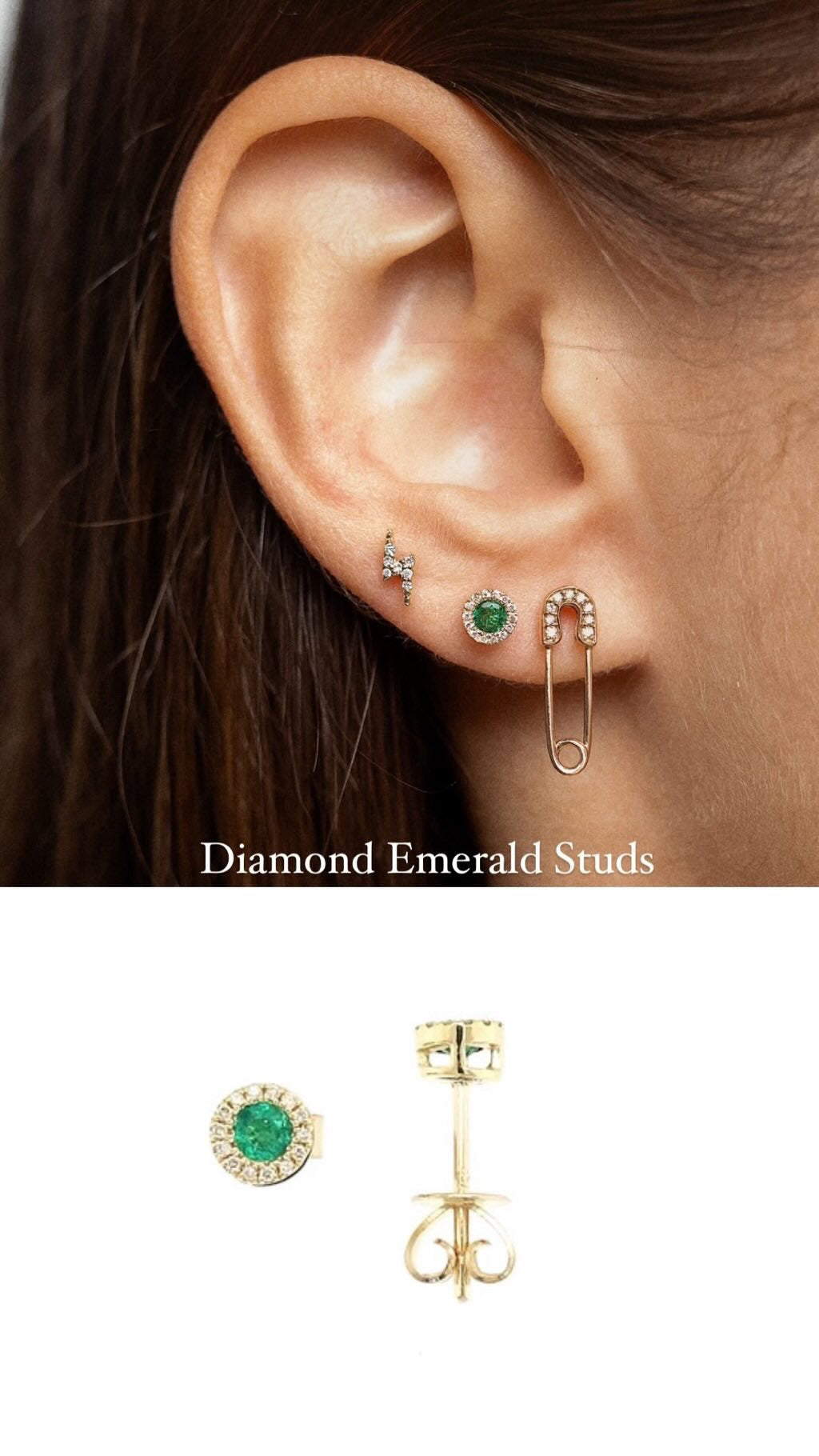 Natural Emerald Studs