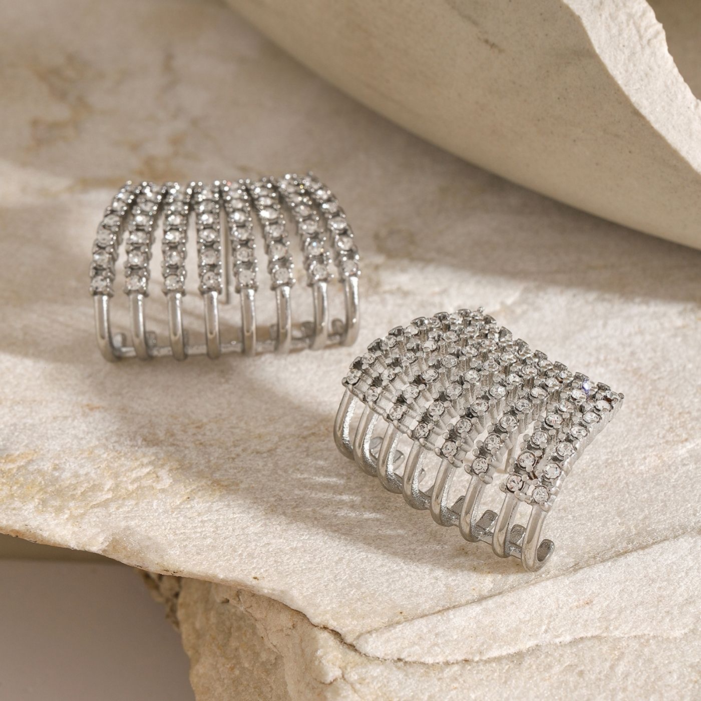 Diamond Linear Hoop