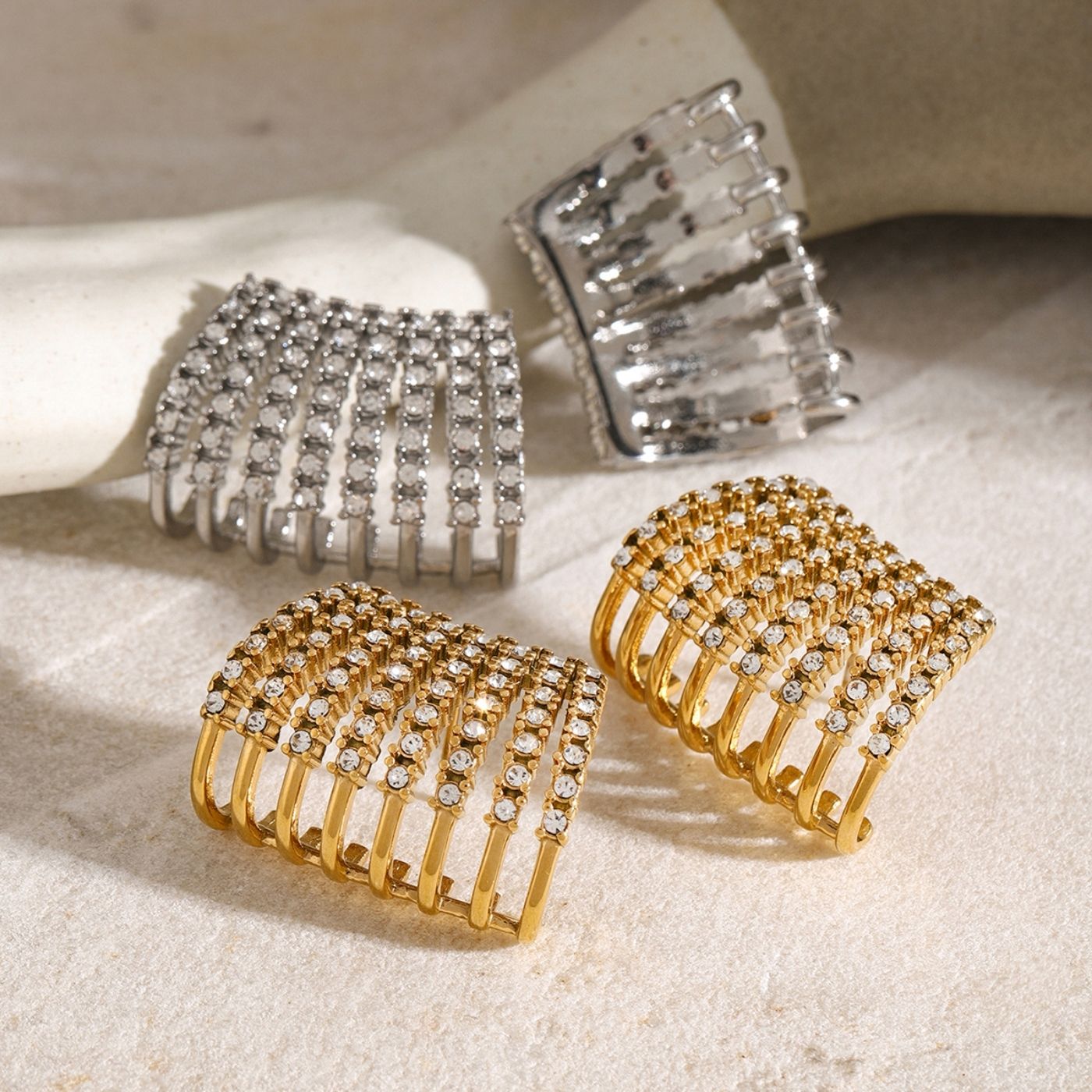 Diamond Linear Hoop