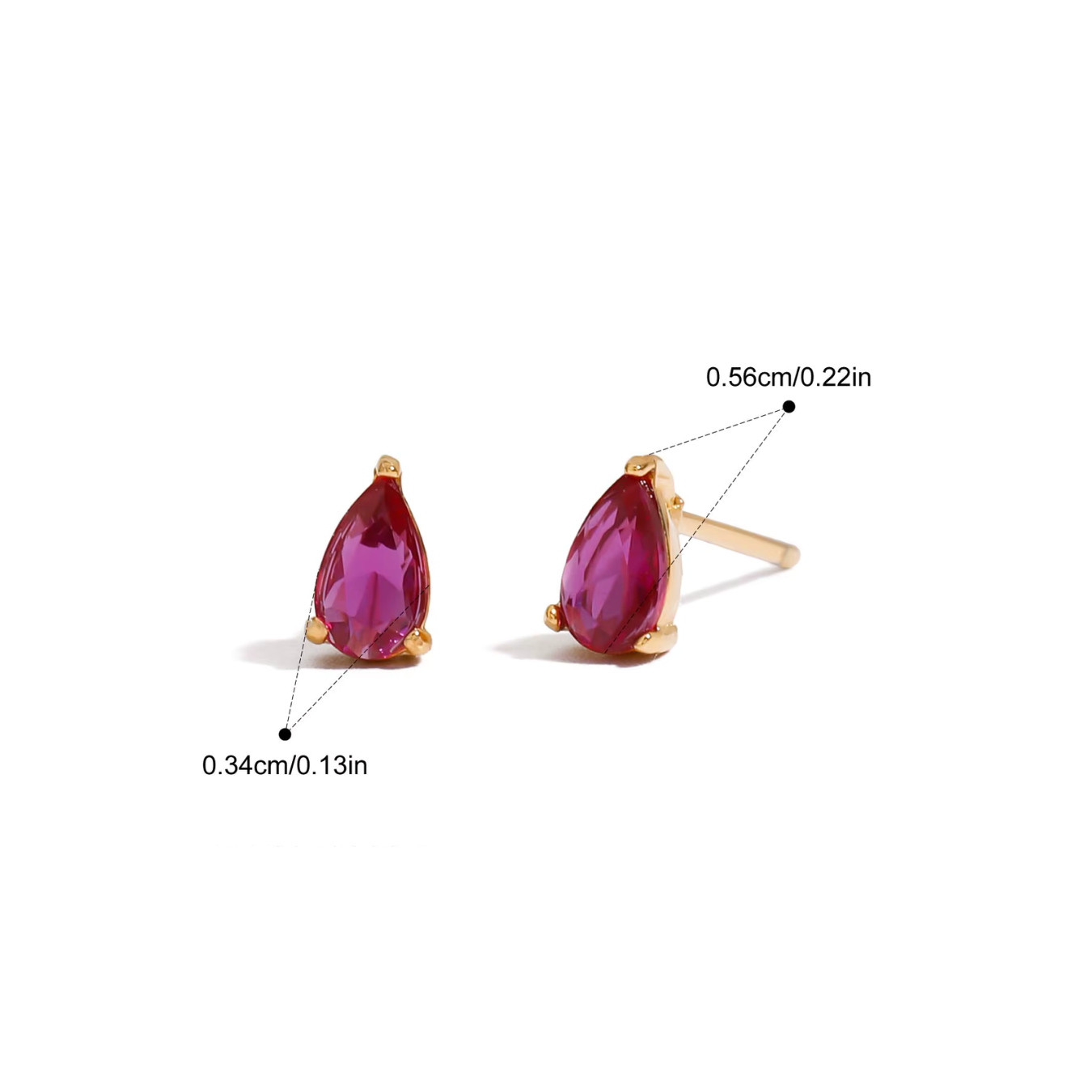 Birthstone Pear Studs
