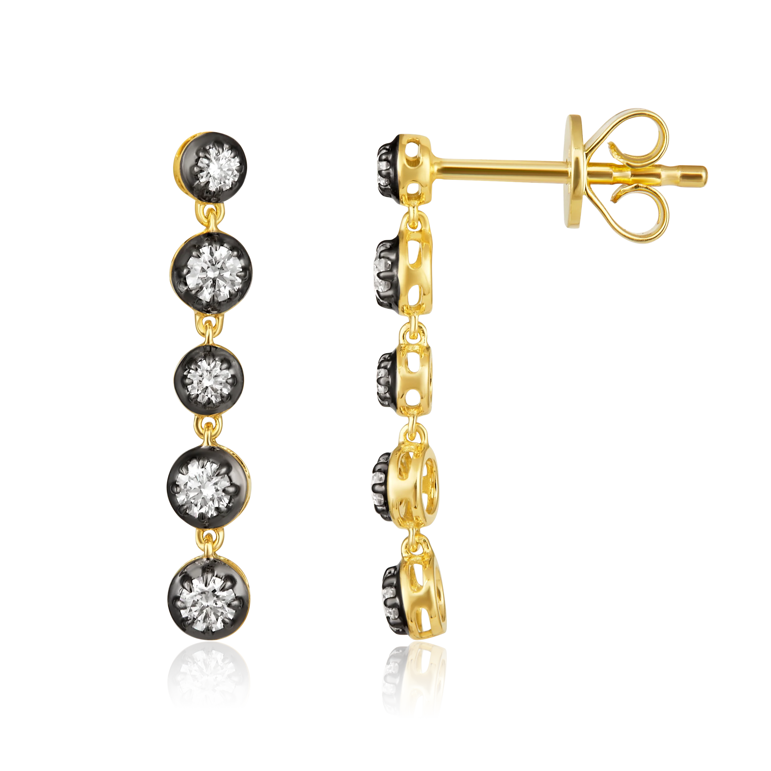Two-Tone Bezel  Earrings