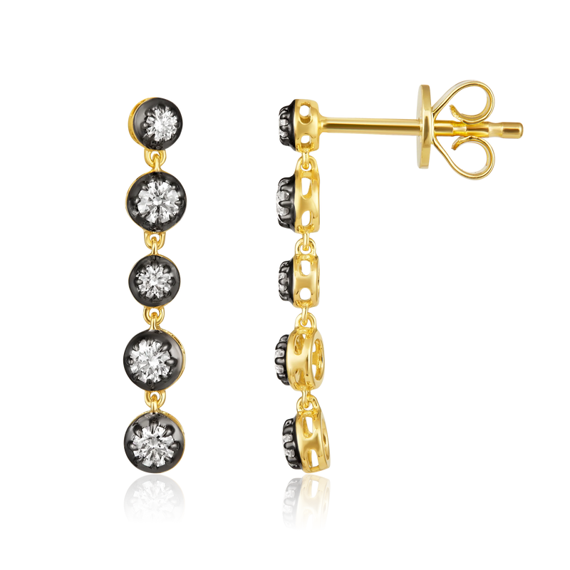 Two-Tone Bezel Earrings