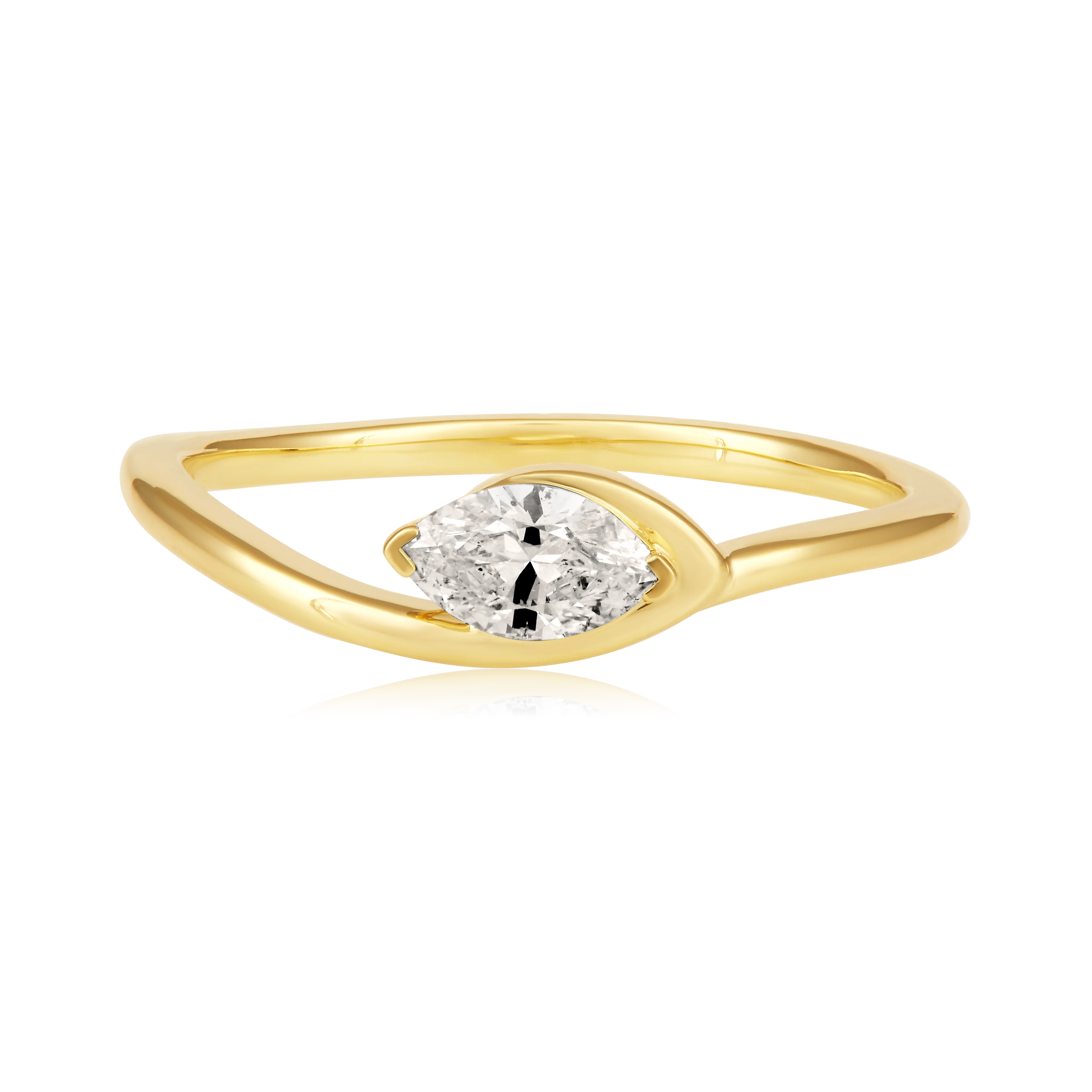Marquise Half Bezel Wrap Ring