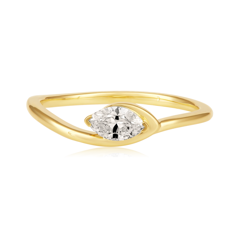 Marquise Half Bezel Wrap Ring