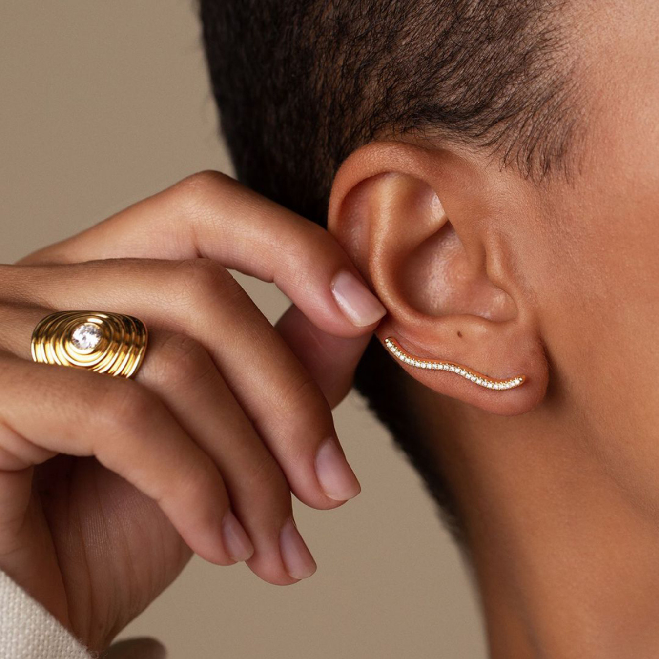 Pave Waves Studs