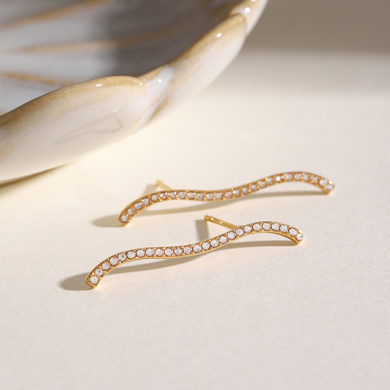 Pave Waves Studs