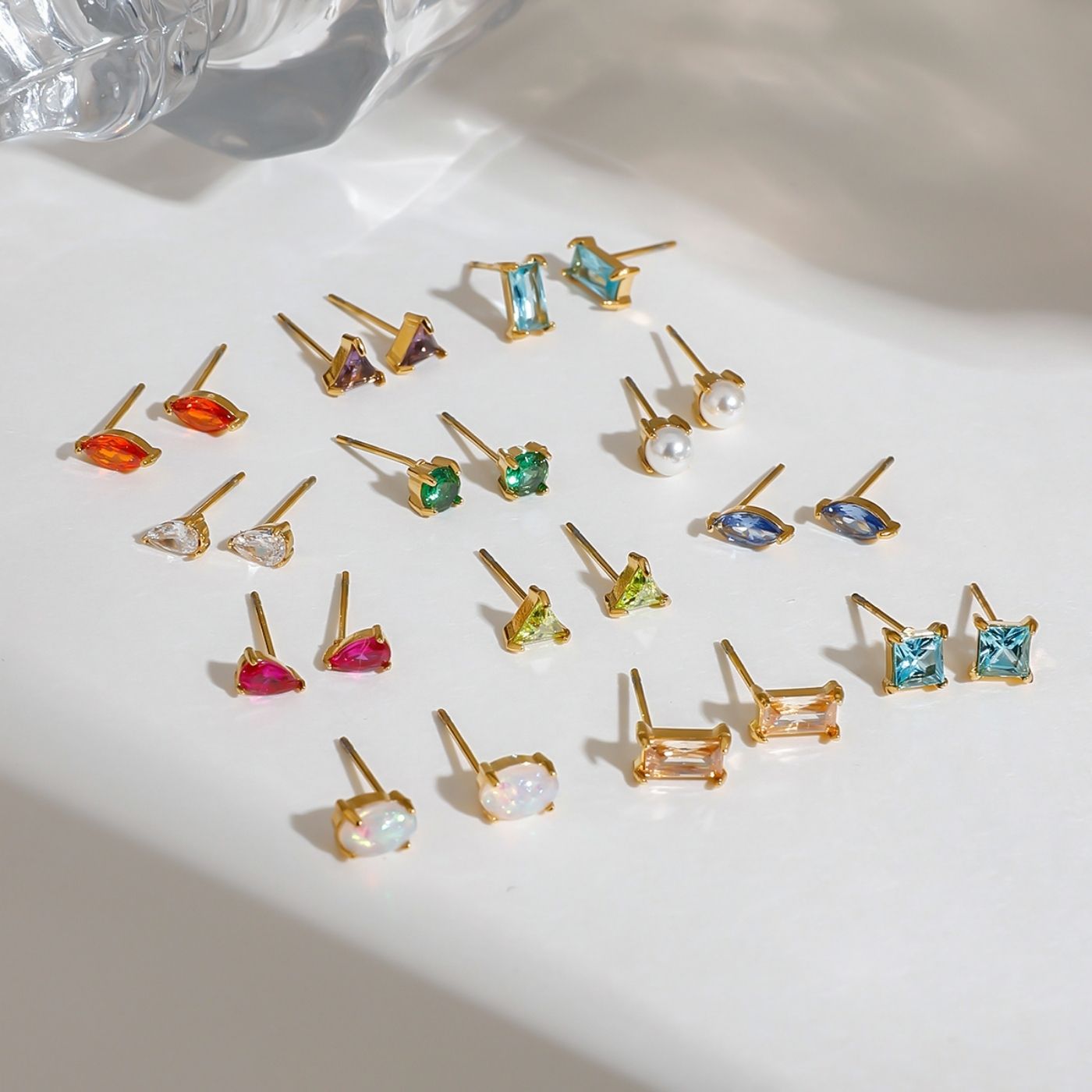 Birthstone Pear Studs