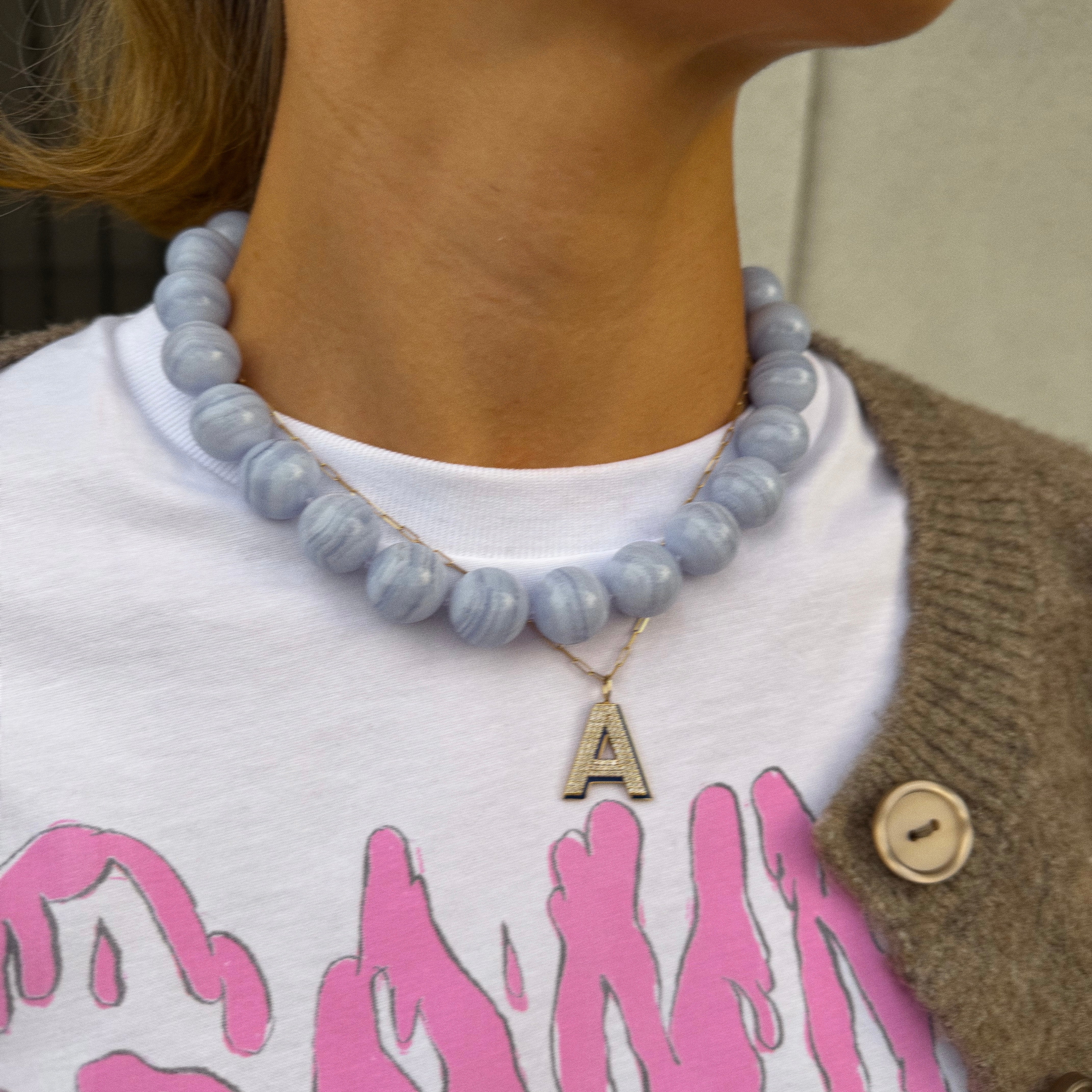 16mm Blue Lace agate