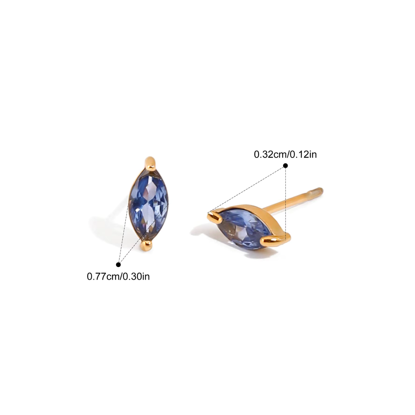 Birthstone Pear Studs