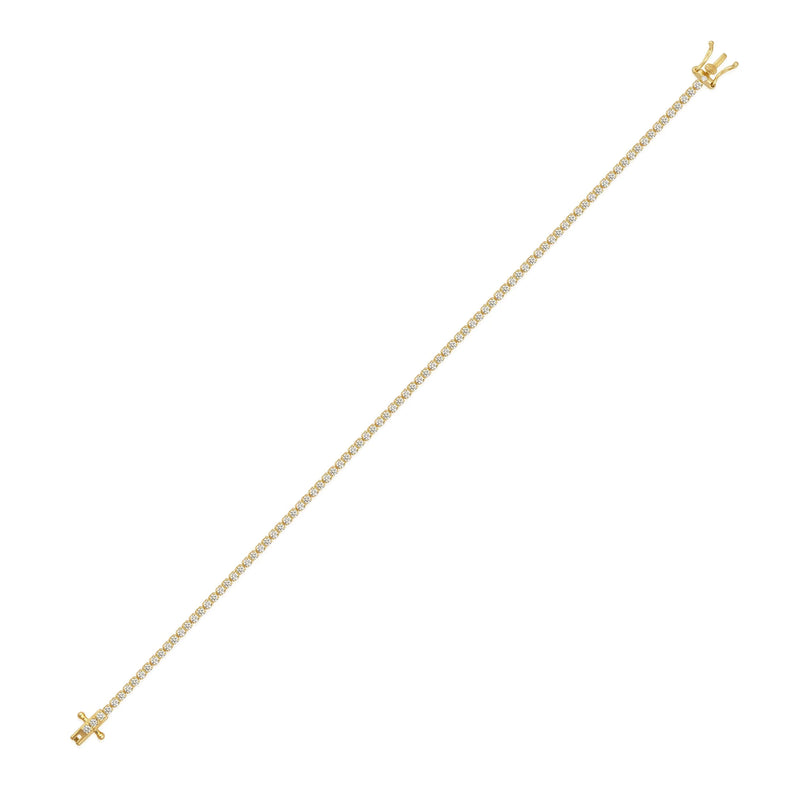 14K Gold 1ct Natural Diamond Round Tennis Bracelet