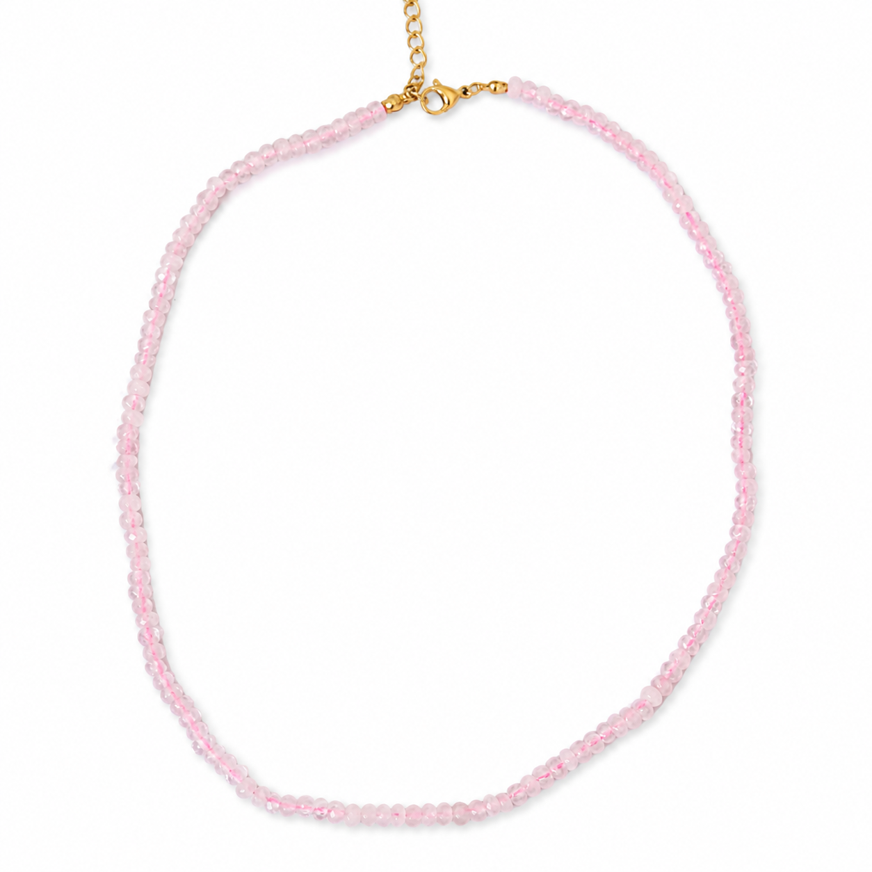 rose‐quartz faceted rondelle beads