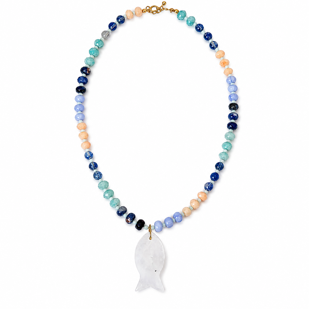 Clear quartz fish pendant