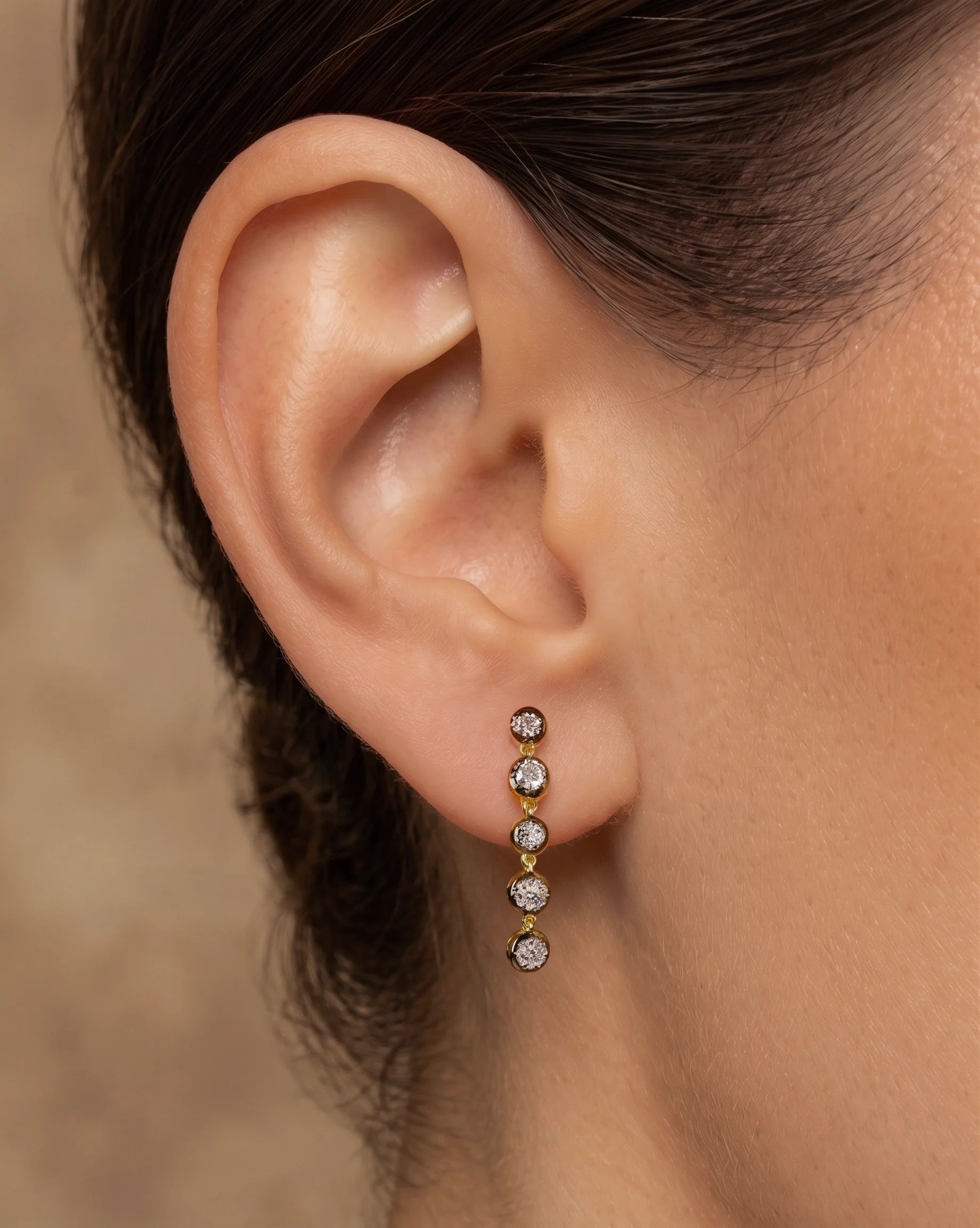 Two-Tone Bezel  Earrings