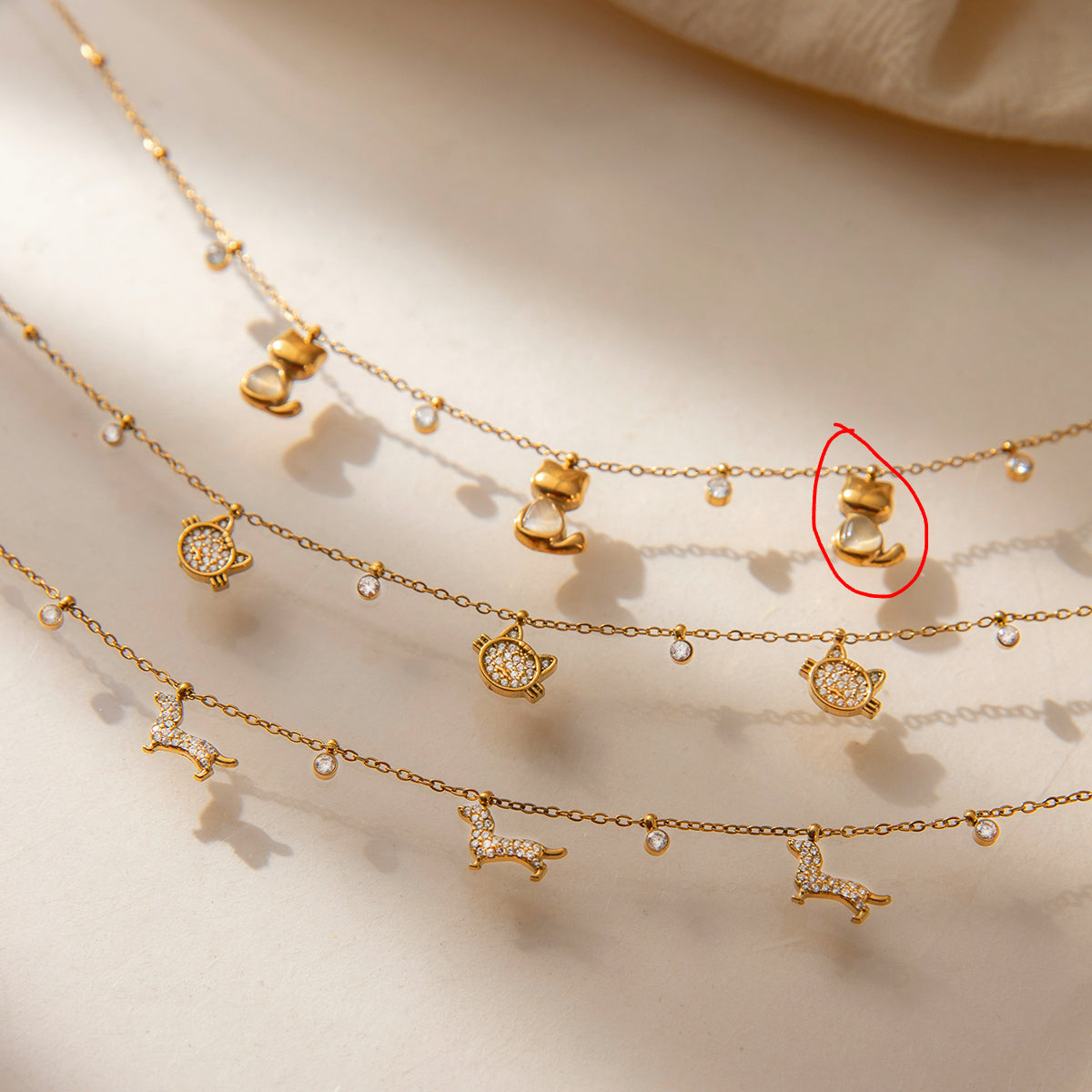 cat dangle dainty chain