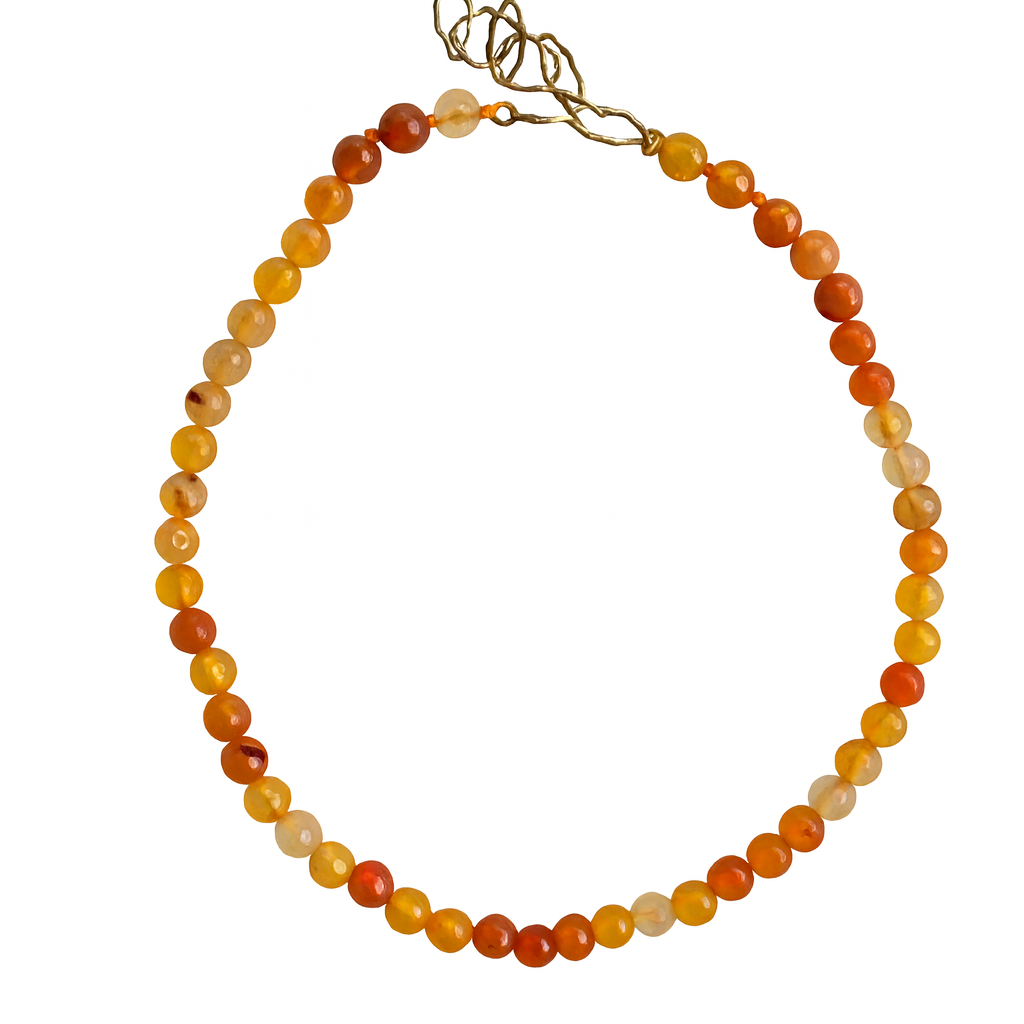 Semiprecious Orange  Bubble necklace