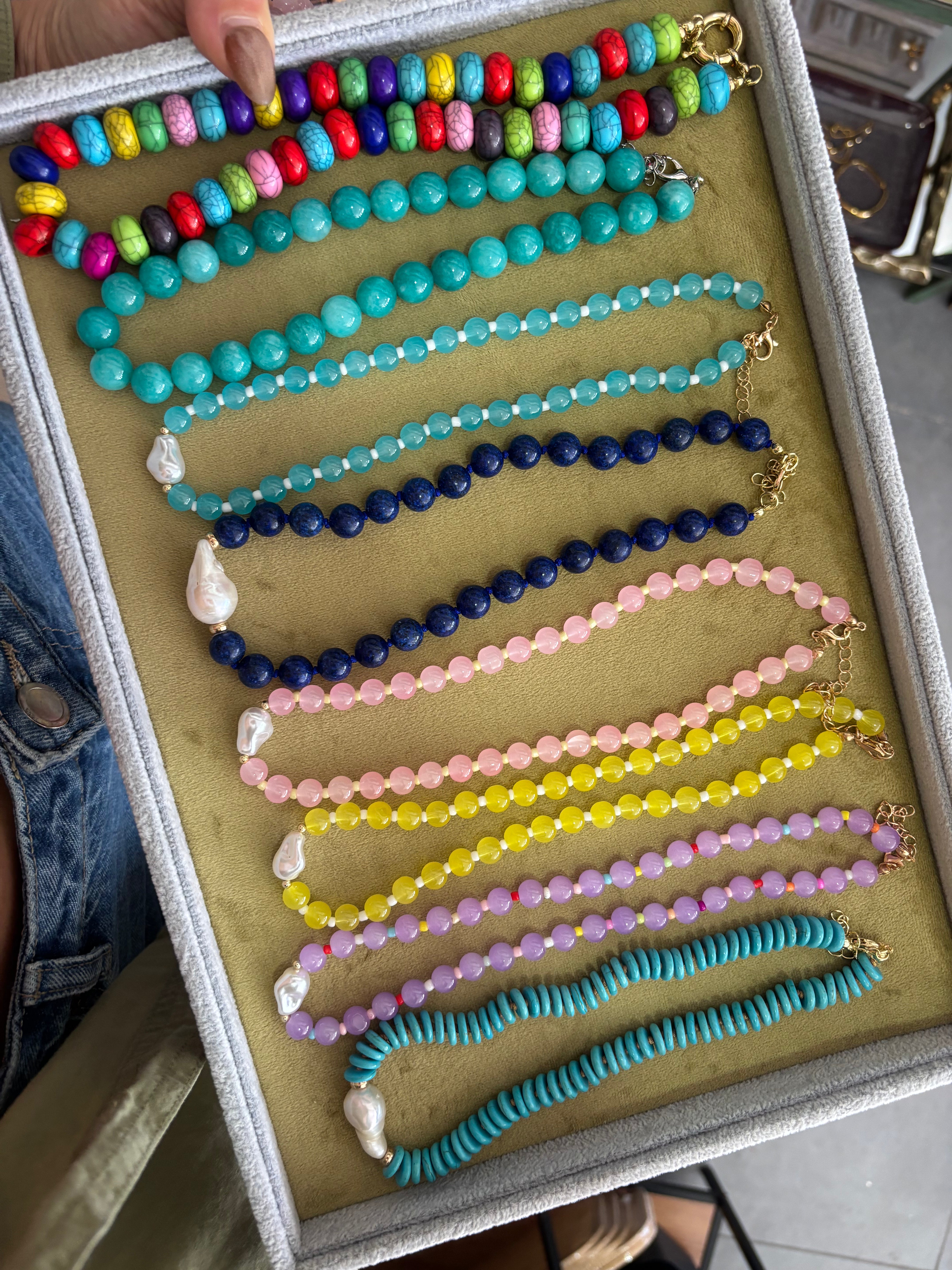 Rainbow wood beads