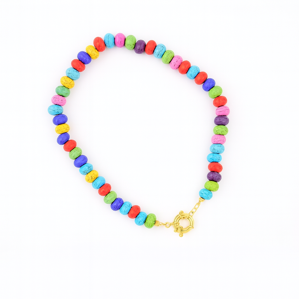 Rainbow wood beads