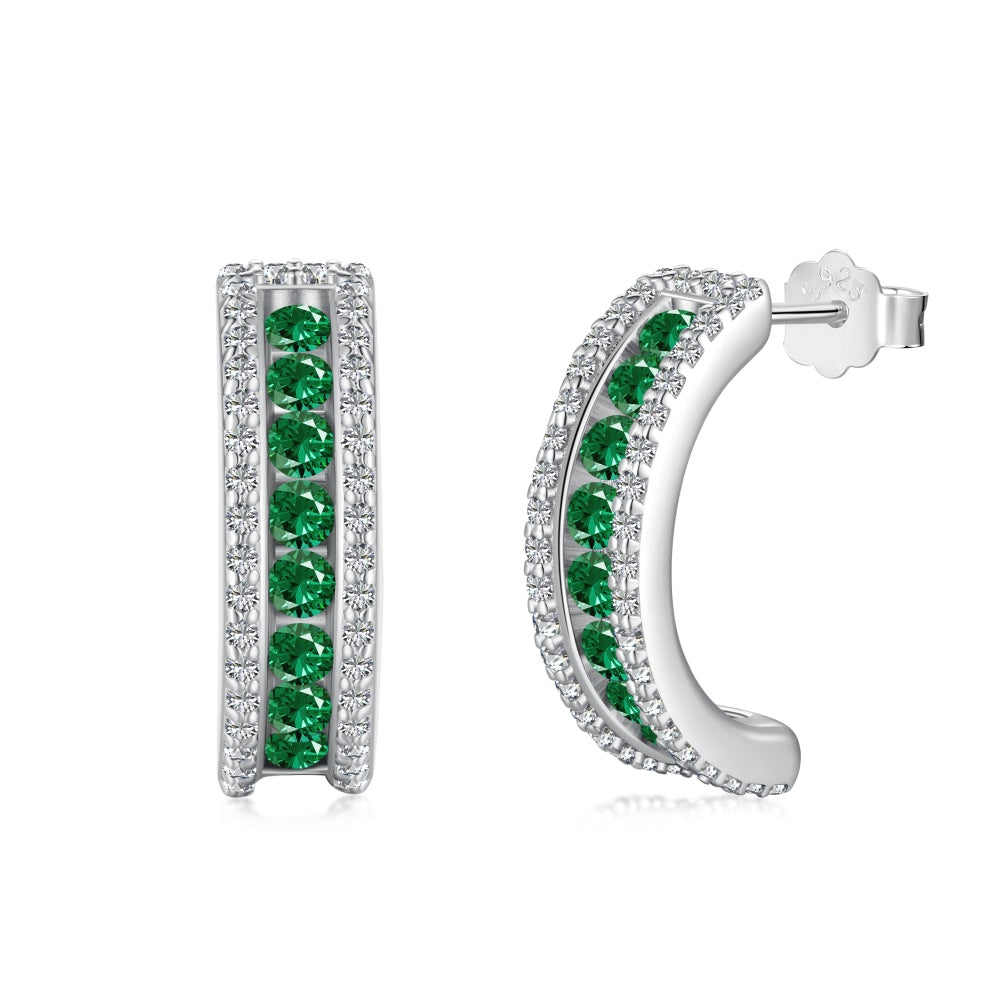 Emerald Pave Huggies