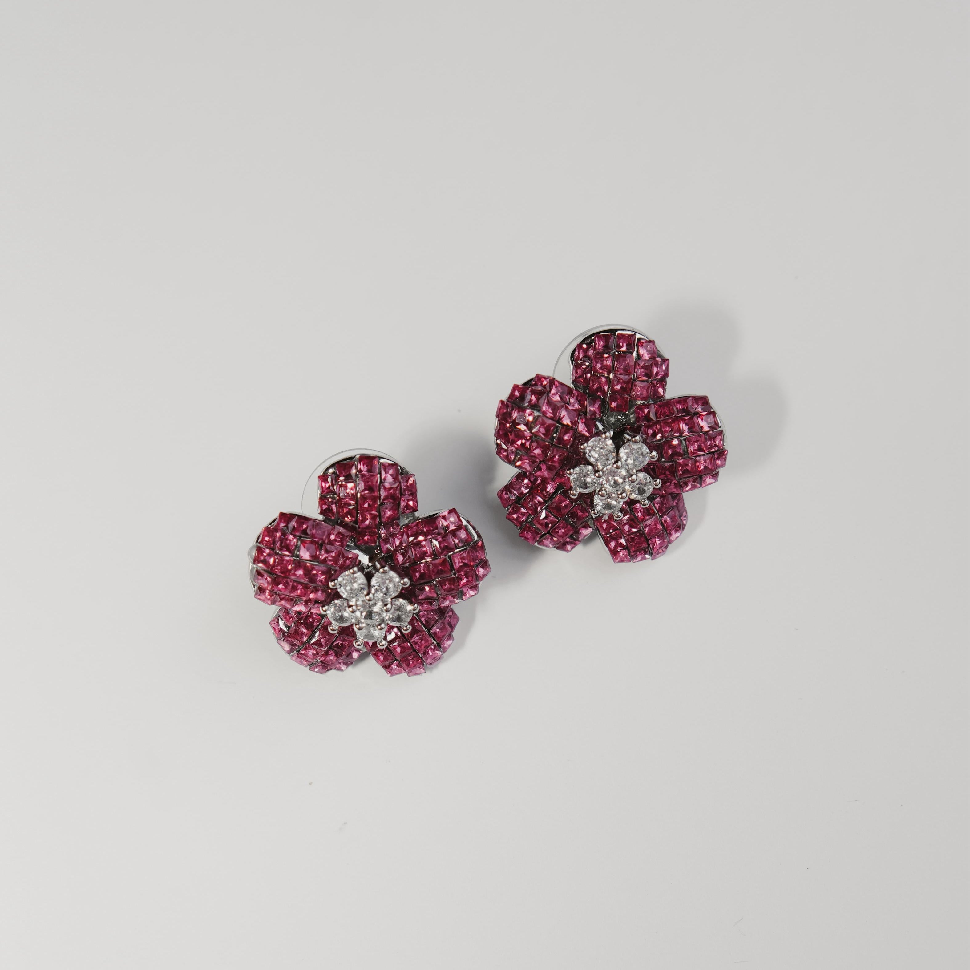 Pink Flower Stud